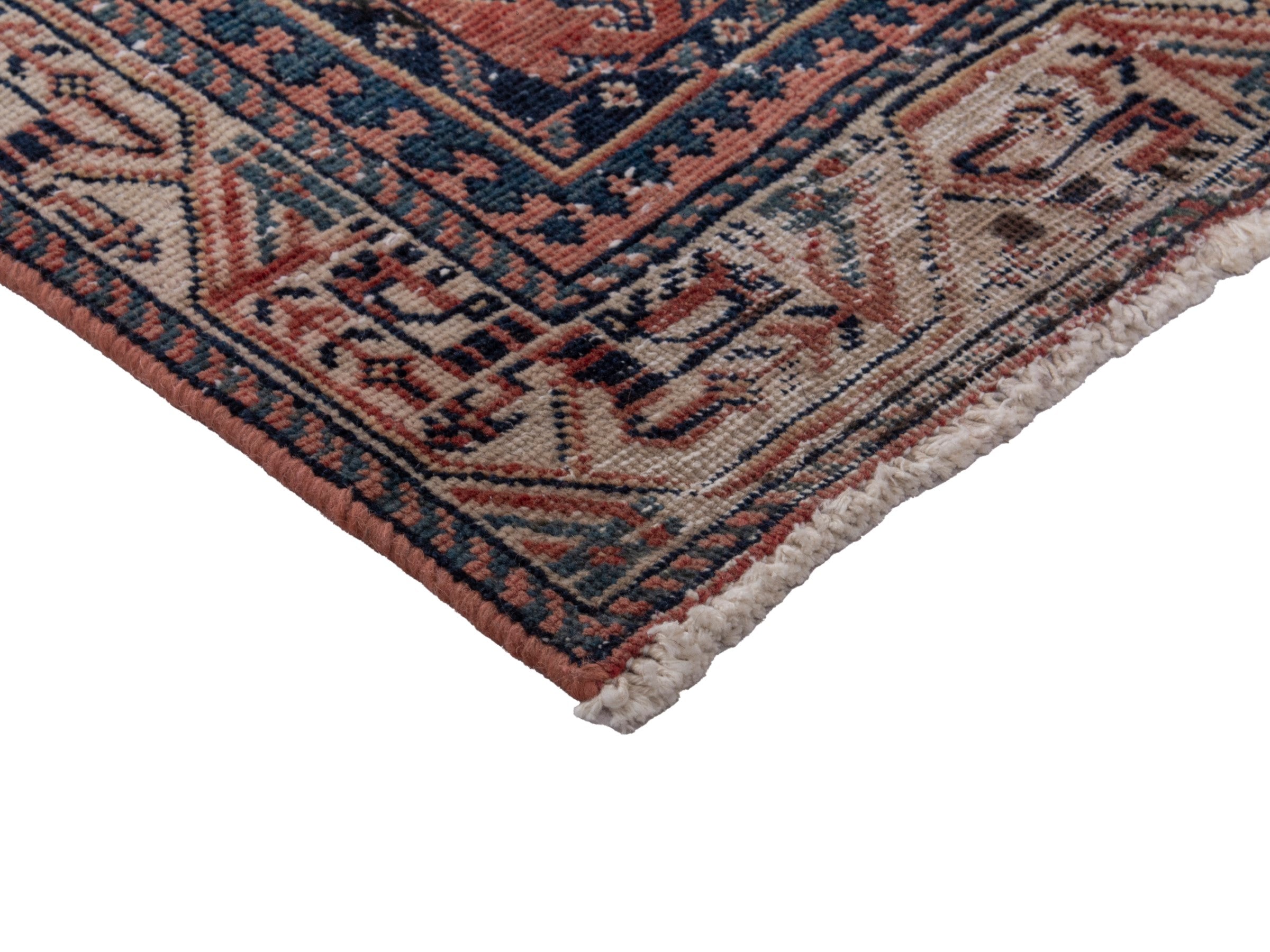 Persian Arak runner rug in burgundy and faded red, view 6 of 17