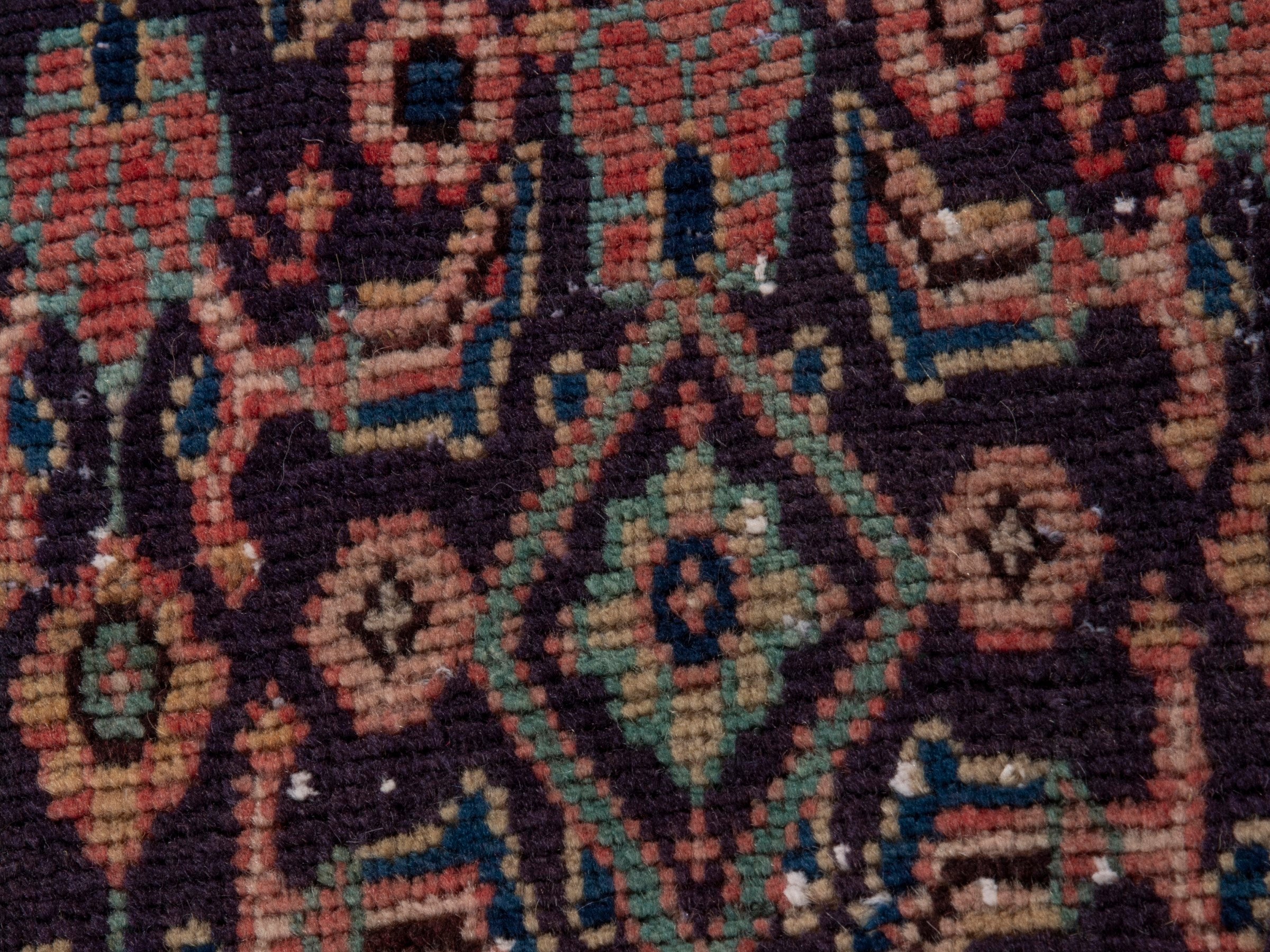 Persian Mahal runner rug in dark blue and rust, view 11 of 18