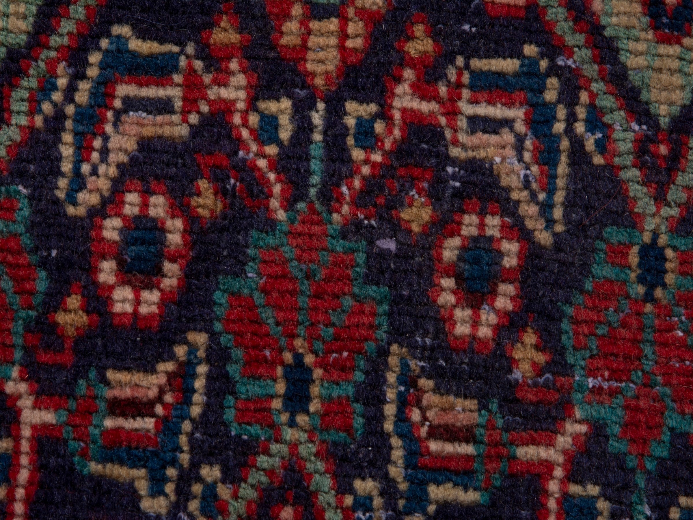 Persian Mahal runner rug in dark blue and rust, view 12 of 18