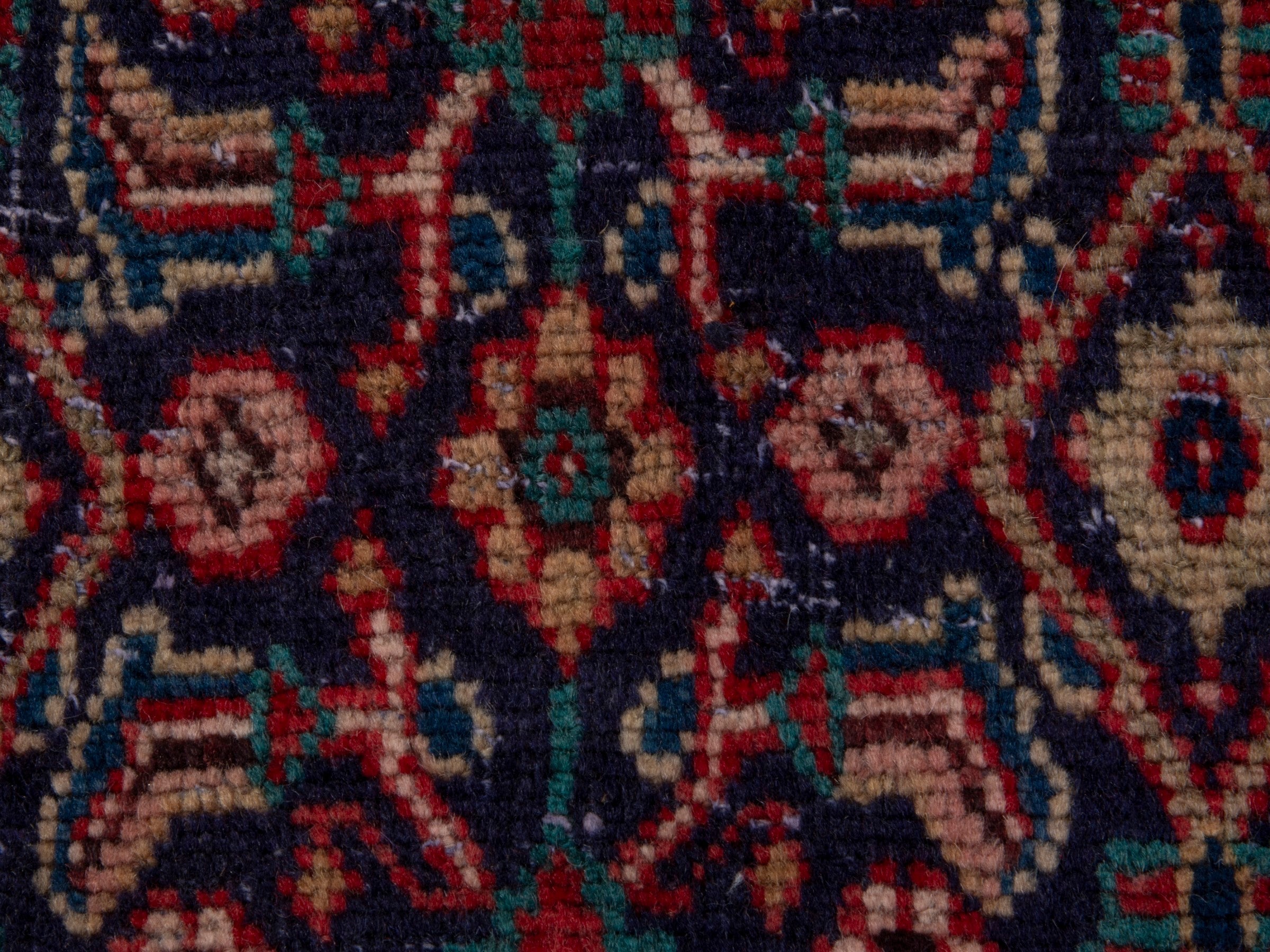 Persian Mahal runner rug in dark blue and rust, view 13 of 18