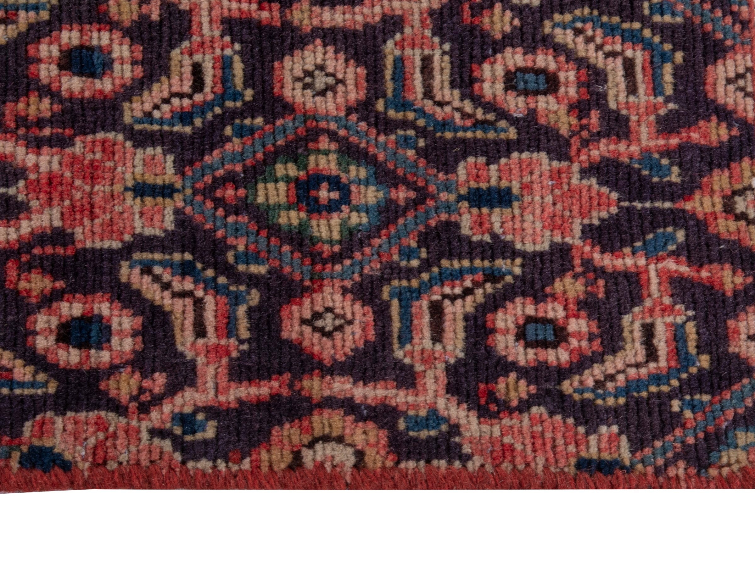 Persian Mahal runner rug in dark blue and rust, view 5 of 18