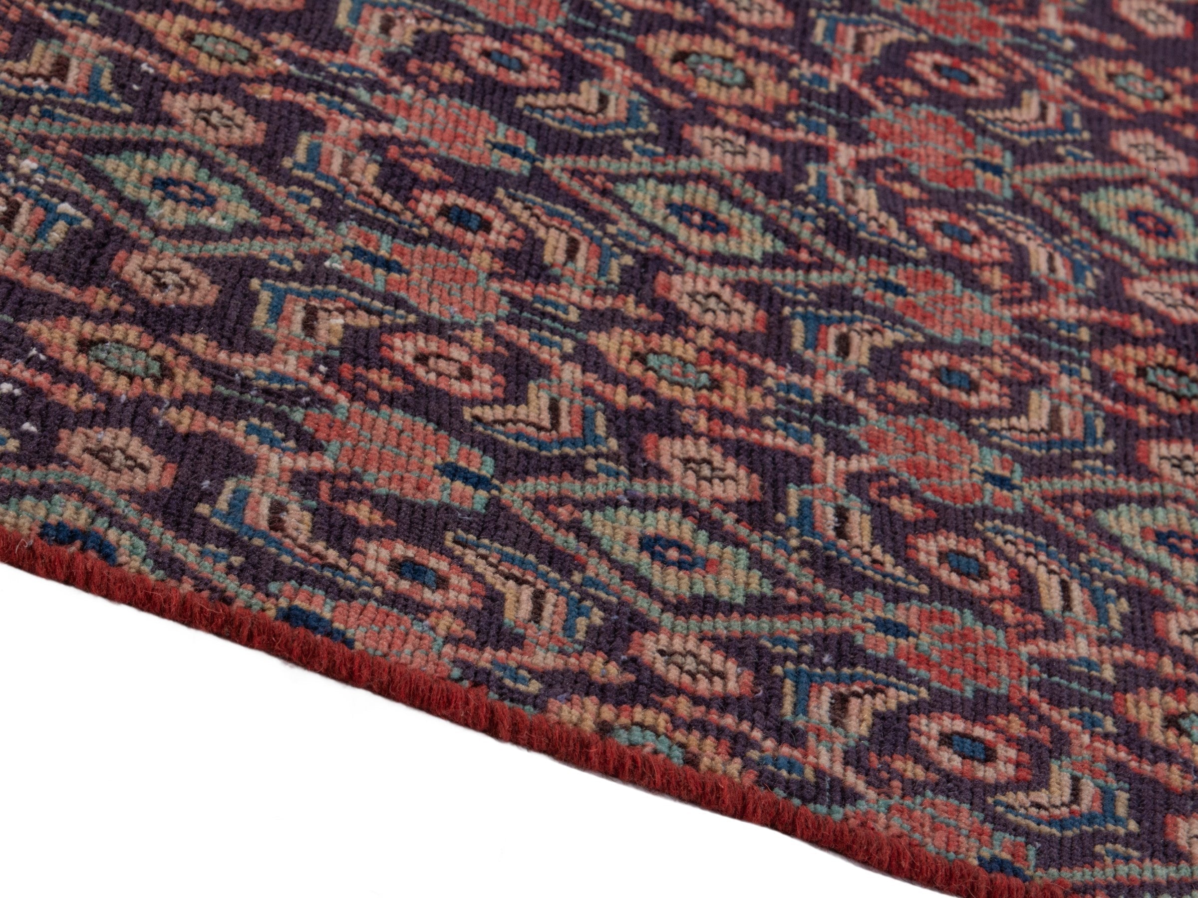 Persian Mahal runner rug in dark blue and rust, view 8 of 18