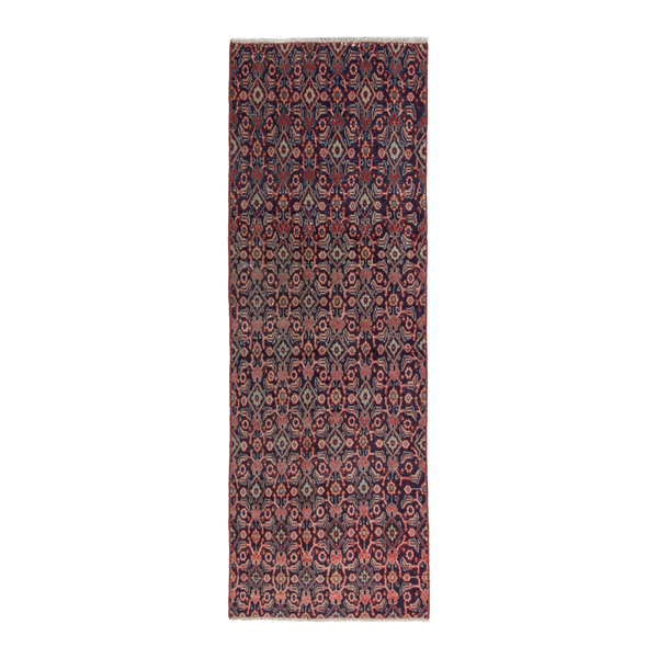 Persian Mahal runner rug in dark blue and rust, 2'7" x 7'1"