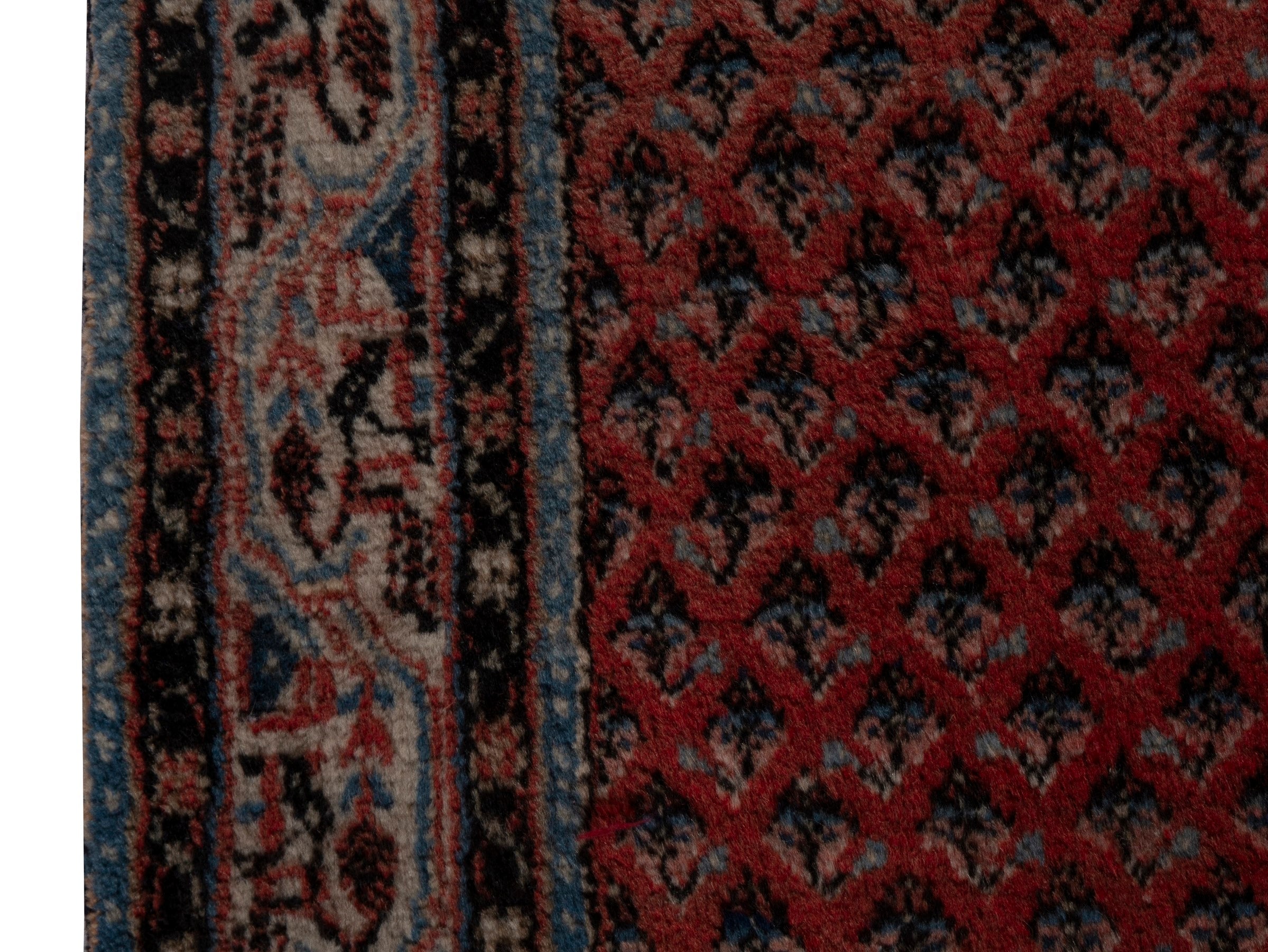 Persian Arak runner rug in deep red and charcoal, view 9 of 20