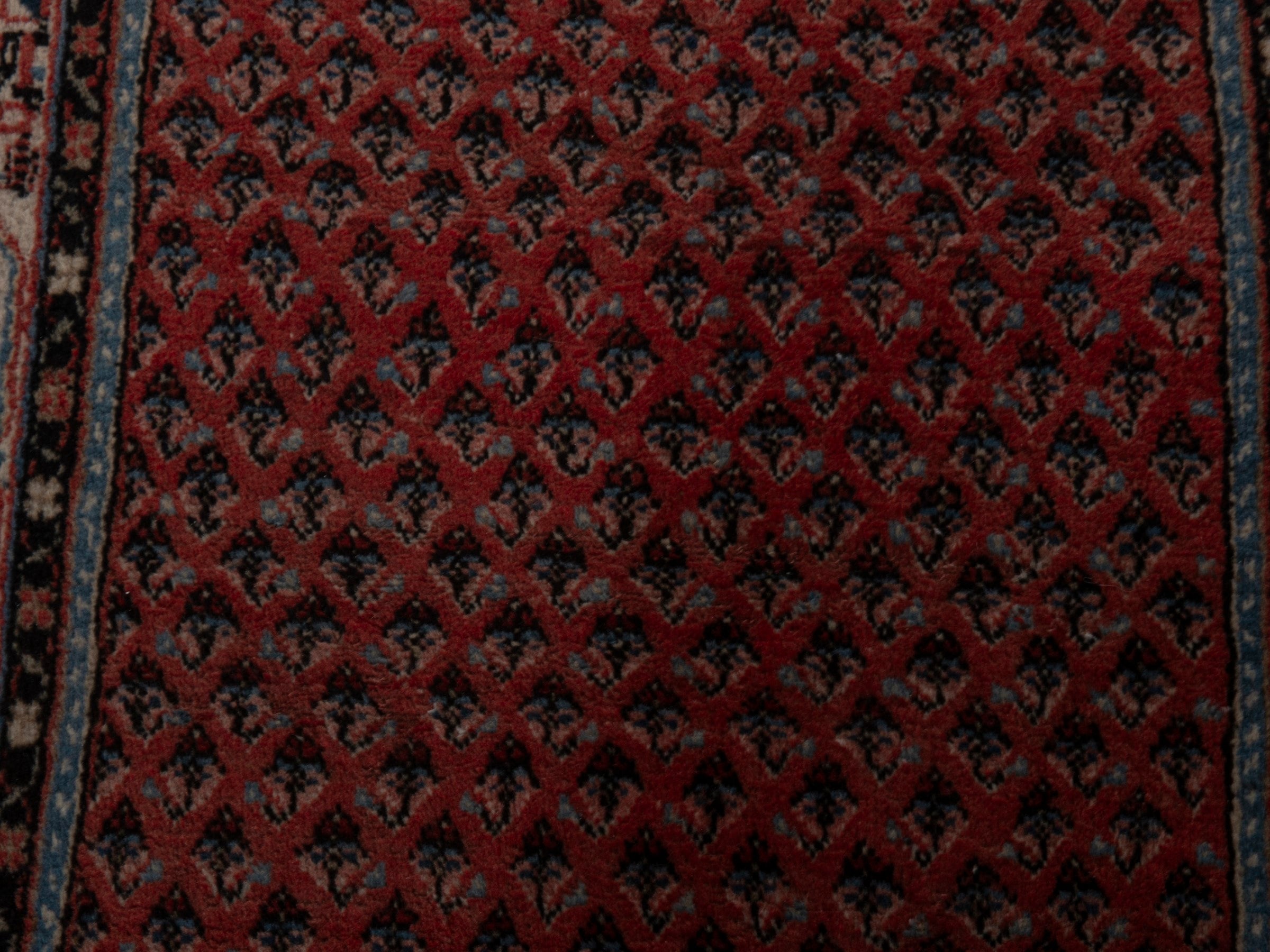 Persian Arak runner rug in deep red and charcoal, view 12 of 20