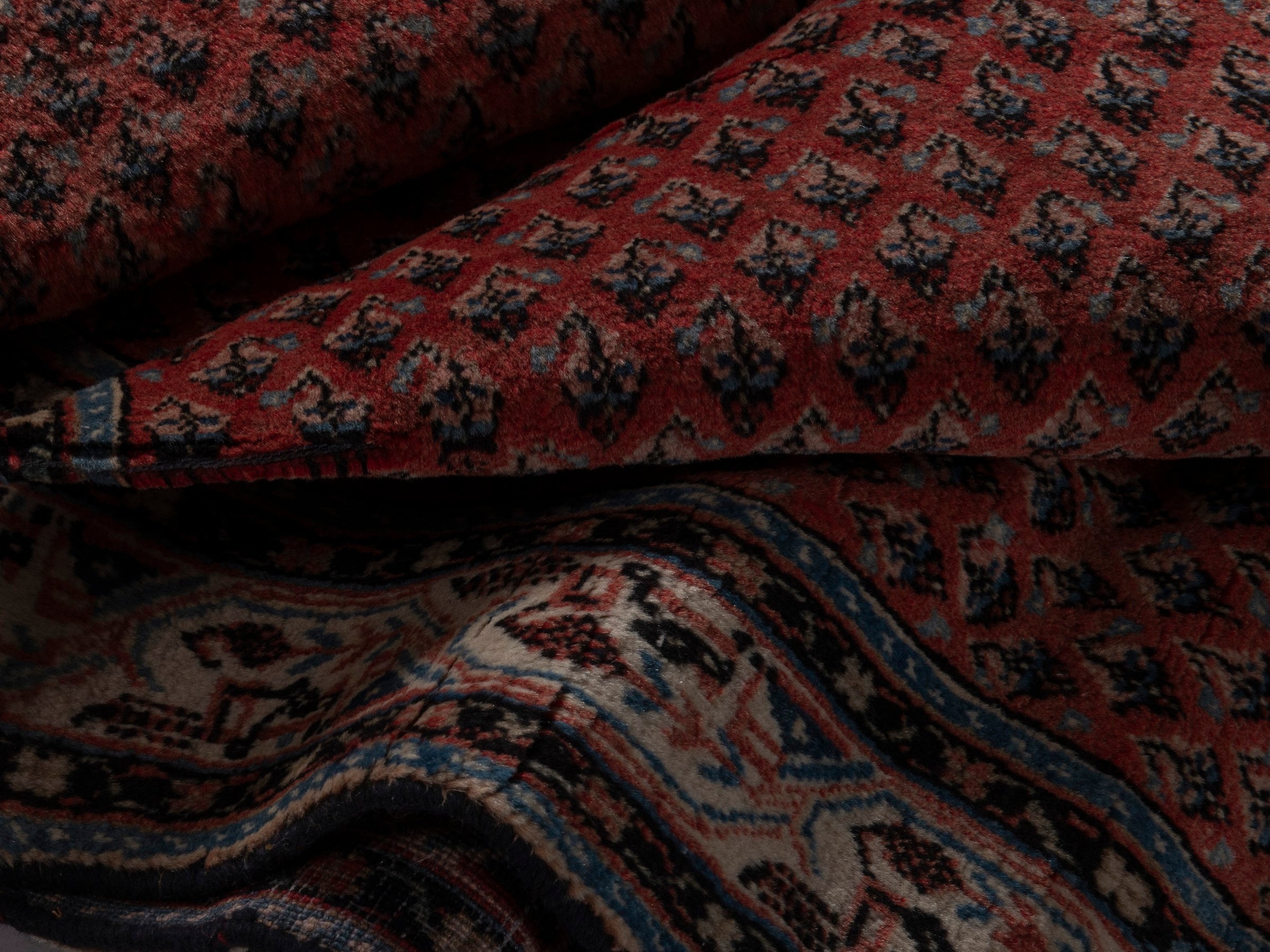 Persian Arak runner rug in deep red and charcoal, view 14 of 20