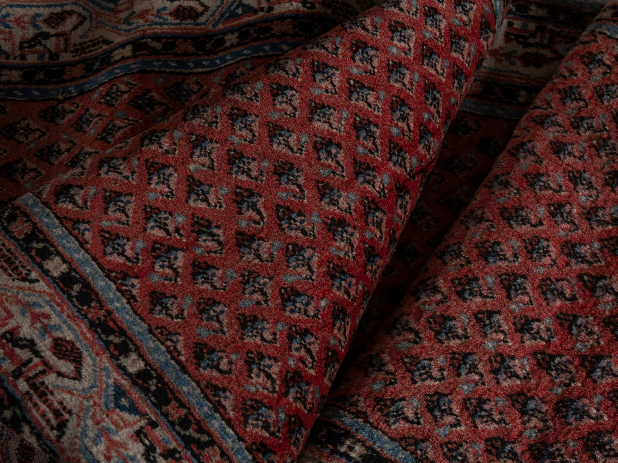 Persian Arak runner rug in deep red and charcoal, view 17 of 20