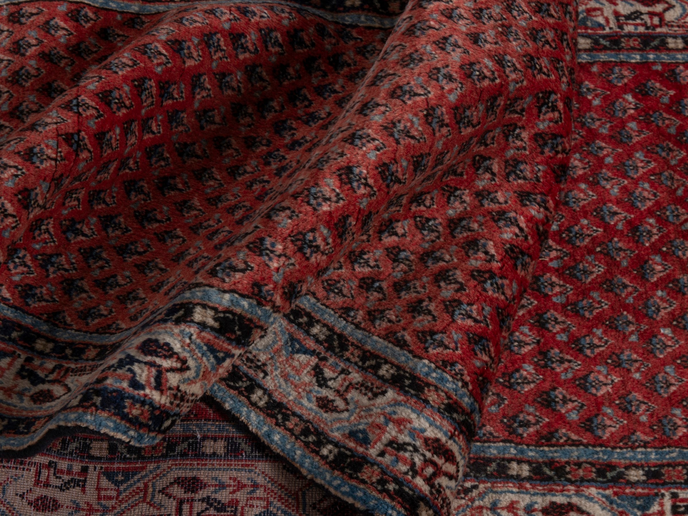 Persian Arak runner rug in deep red and charcoal, view 18 of 20