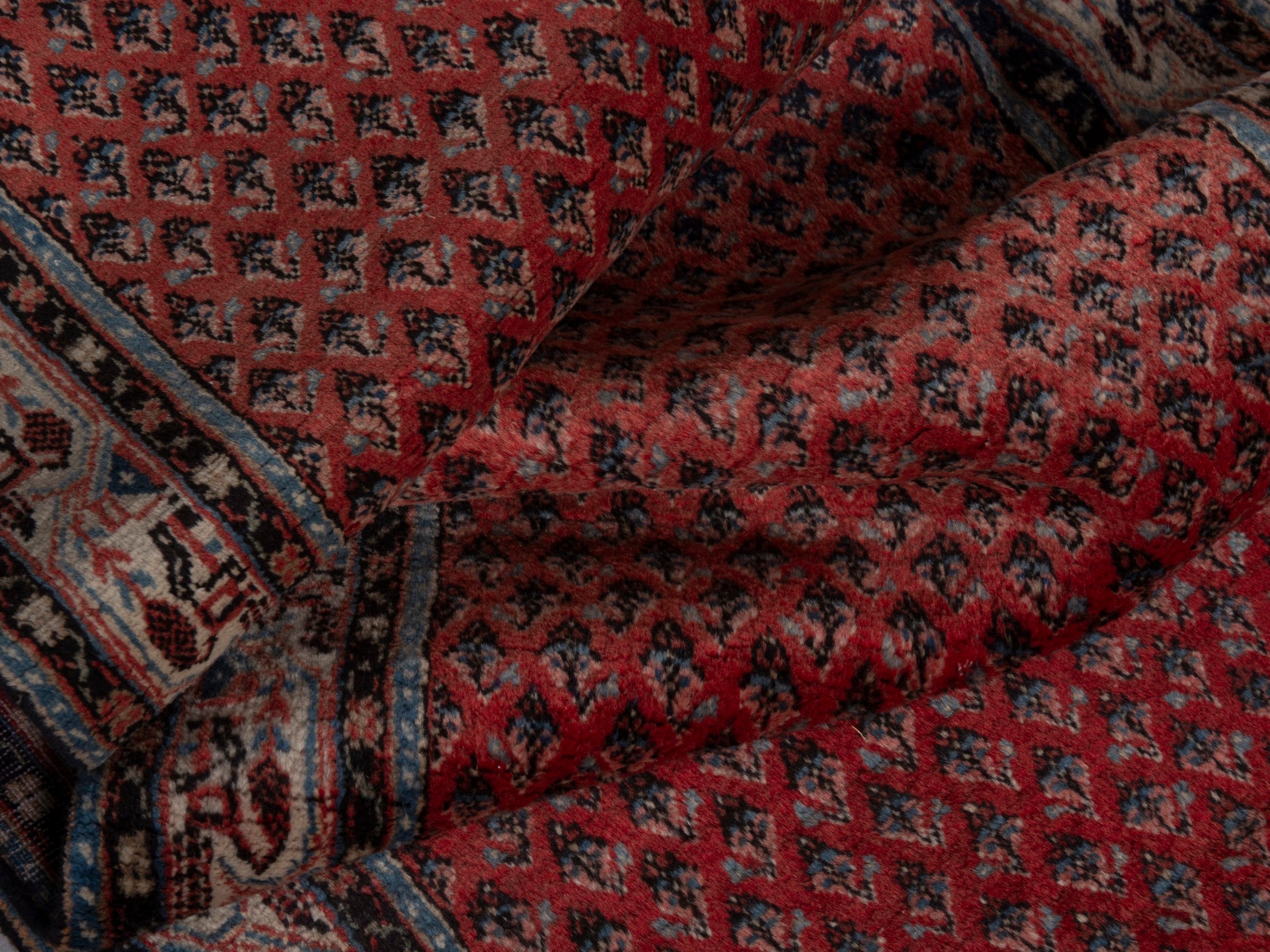Persian Arak runner rug in deep red and charcoal, view 19 of 20