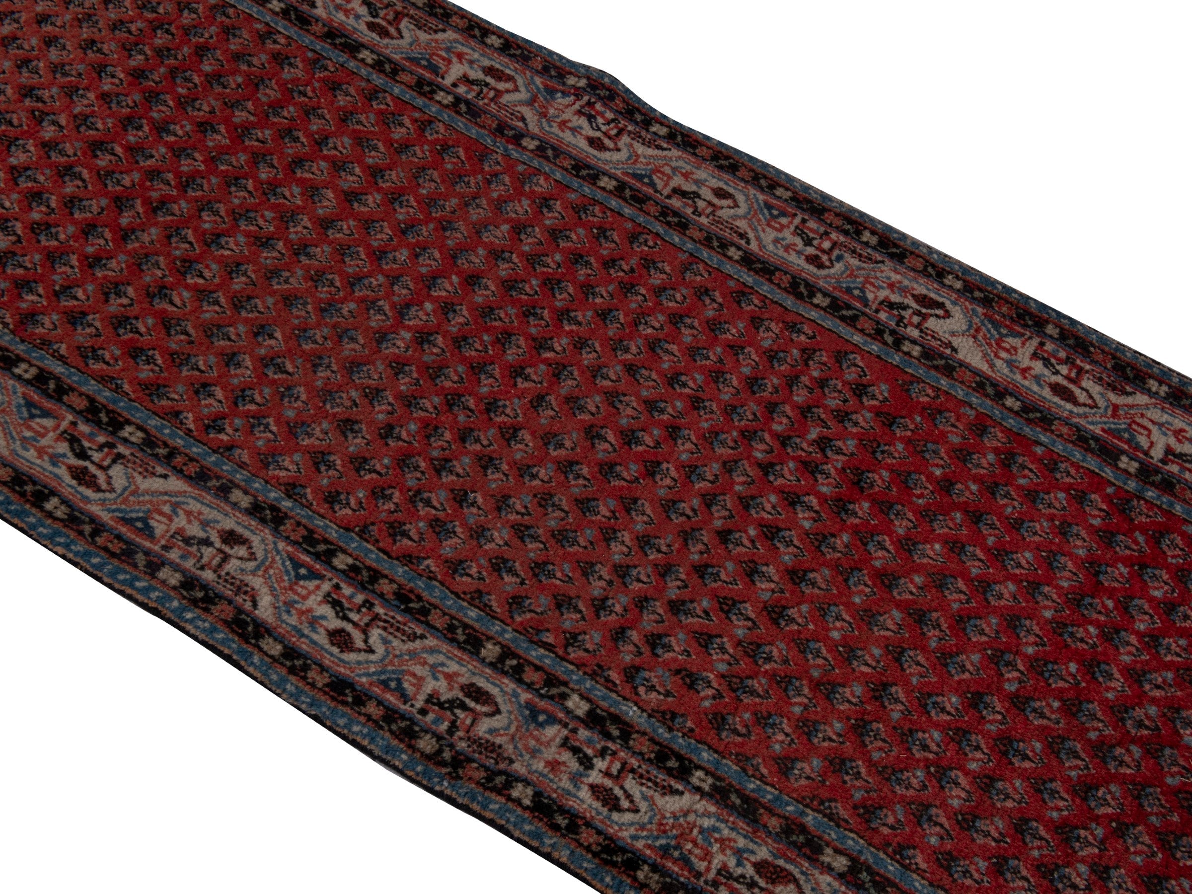 Persian Arak runner rug in deep red and charcoal, view 4 of 20