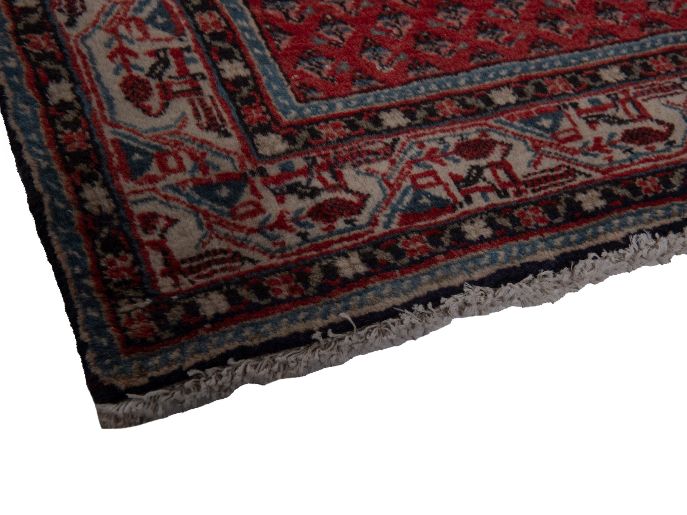 Persian Arak runner rug in deep red and charcoal, view 6 of 20