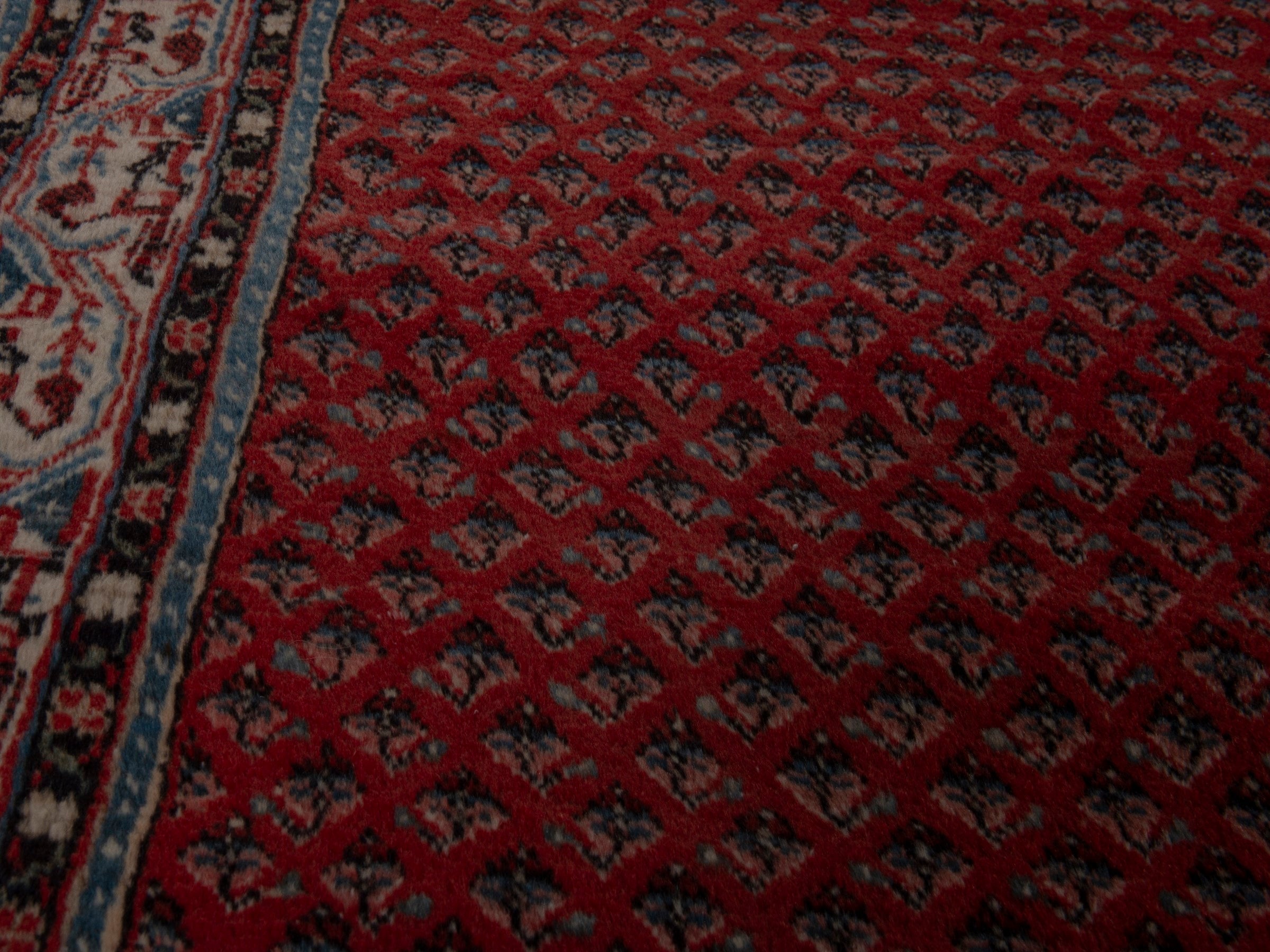 Persian Arak runner rug in deep red and charcoal, view 7 of 20