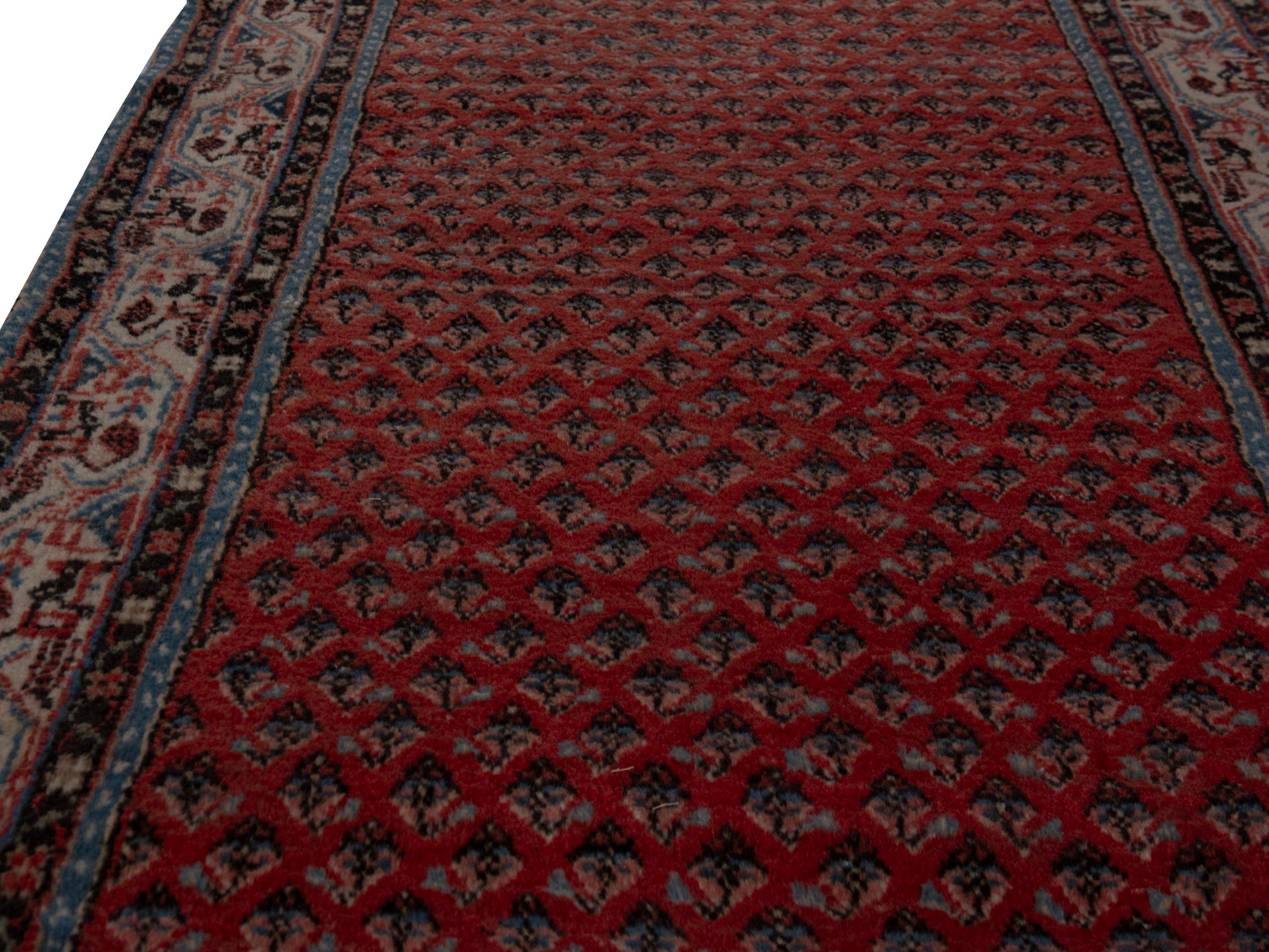 Persian Arak runner rug in deep red and charcoal, view 10 of 20