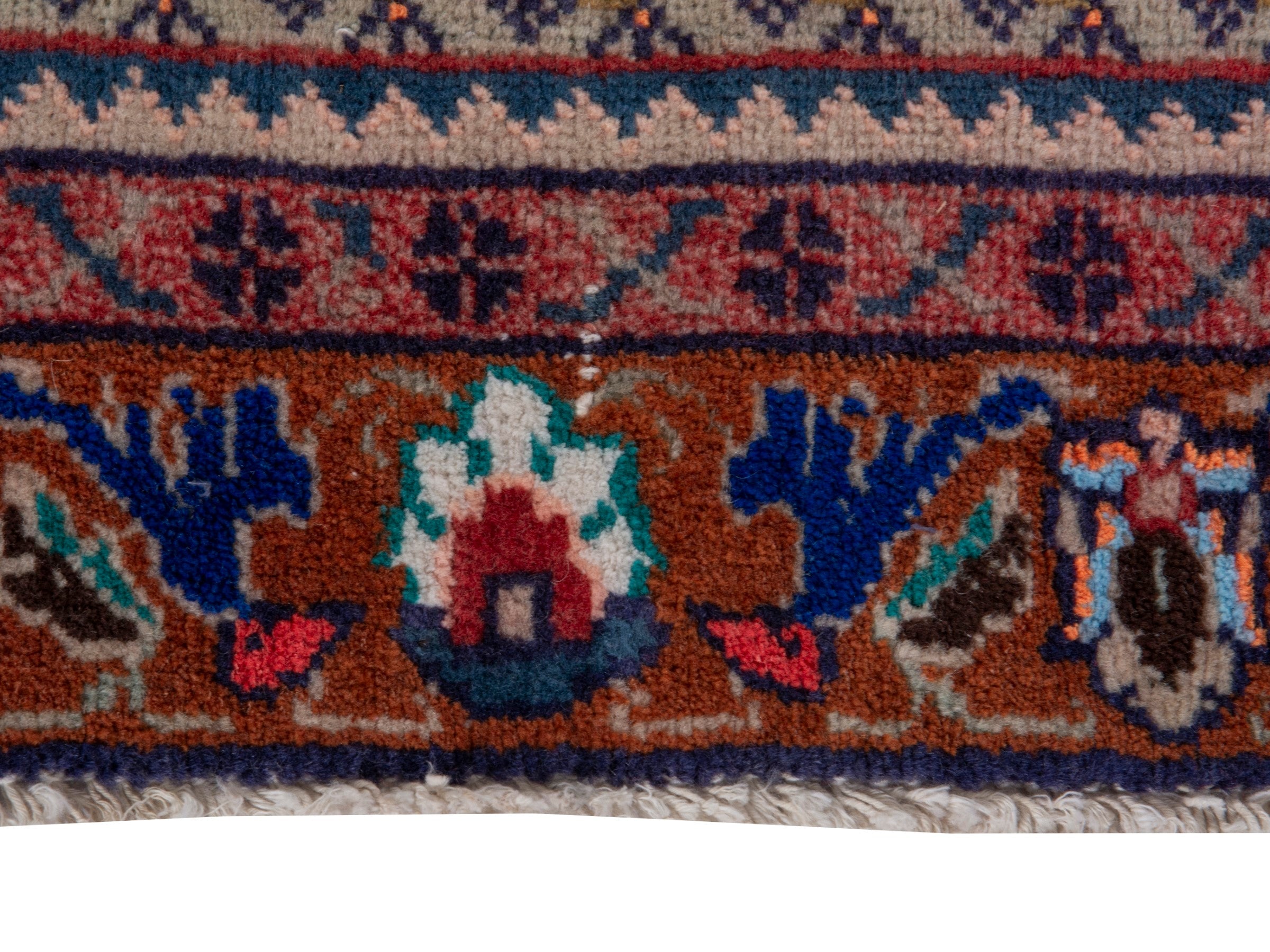 Persian Arak runner rug in greige and burgundy, view 11 of 21