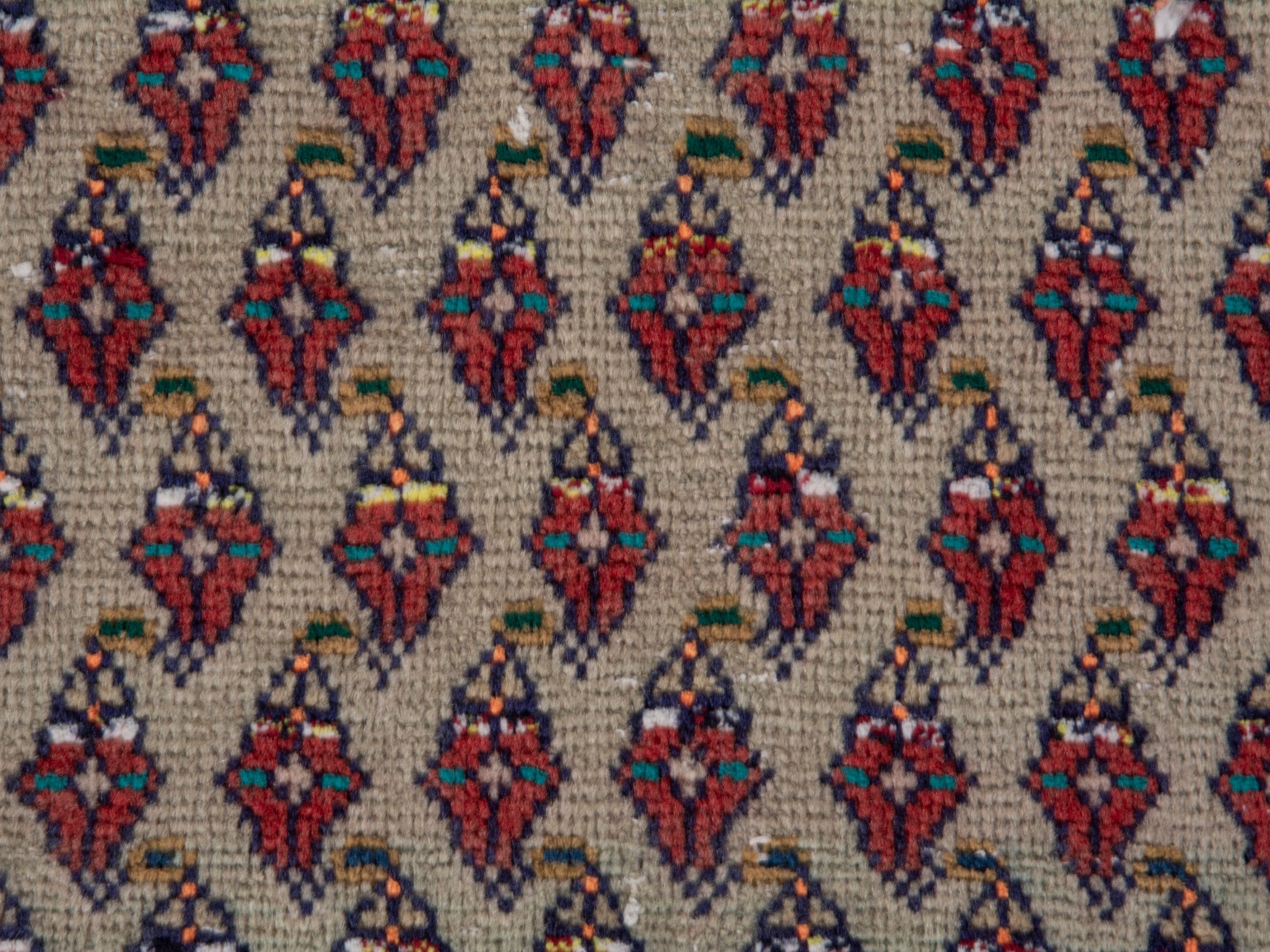 Persian Arak runner rug in greige and burgundy, view 12 of 21