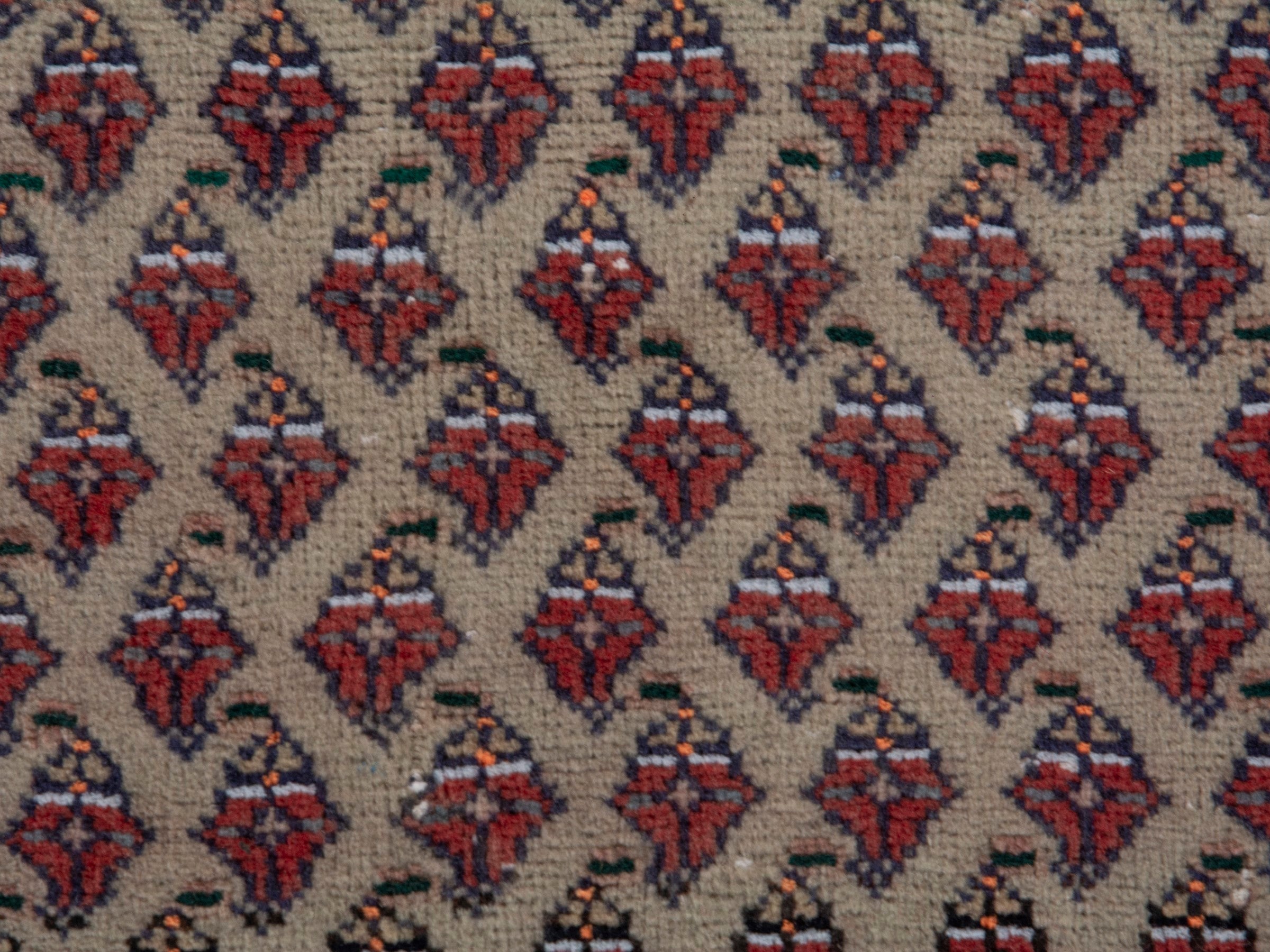Persian Arak runner rug in greige and burgundy, view 14 of 21