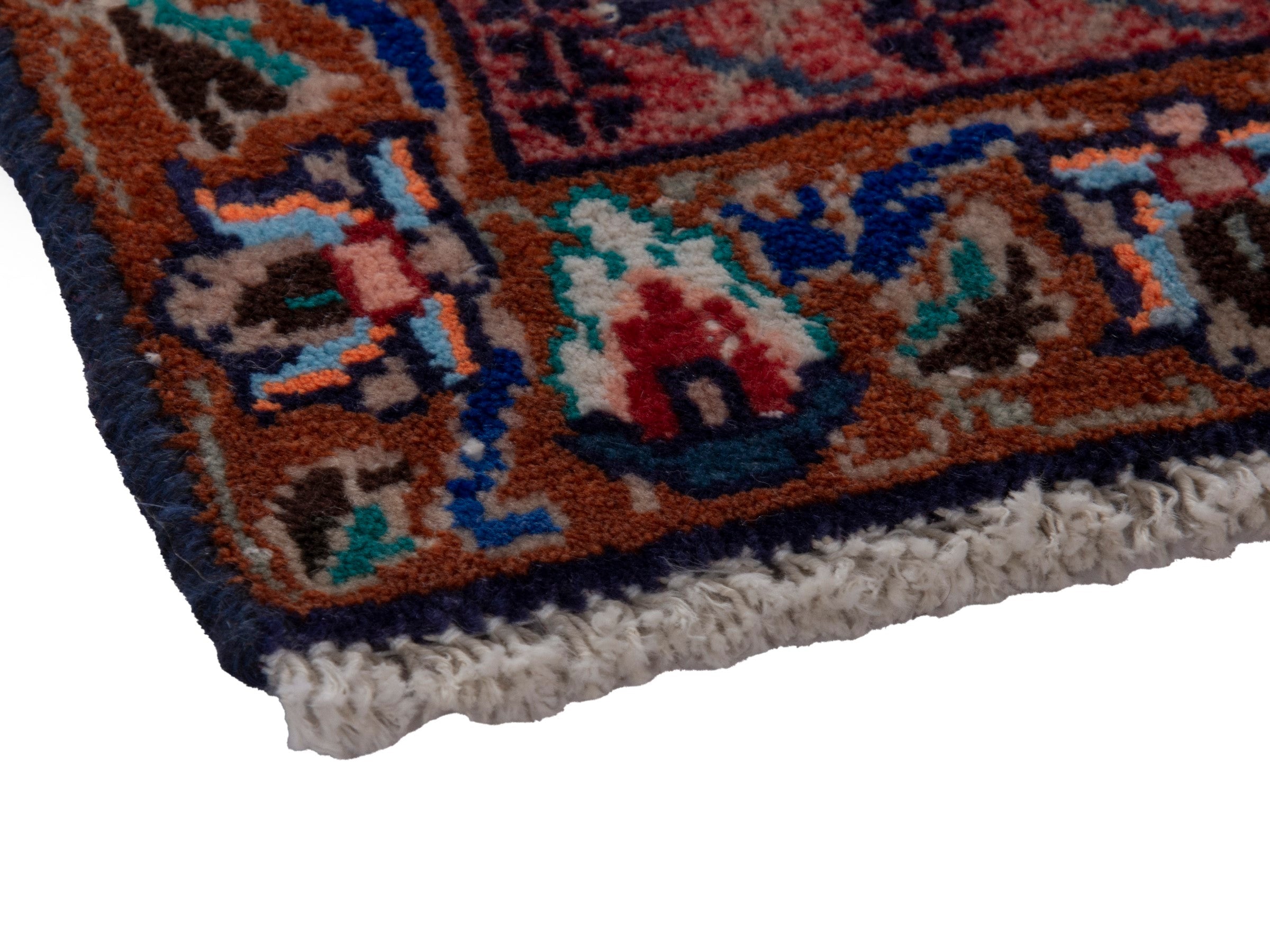 Persian Arak runner rug in greige and burgundy, view 6 of 21