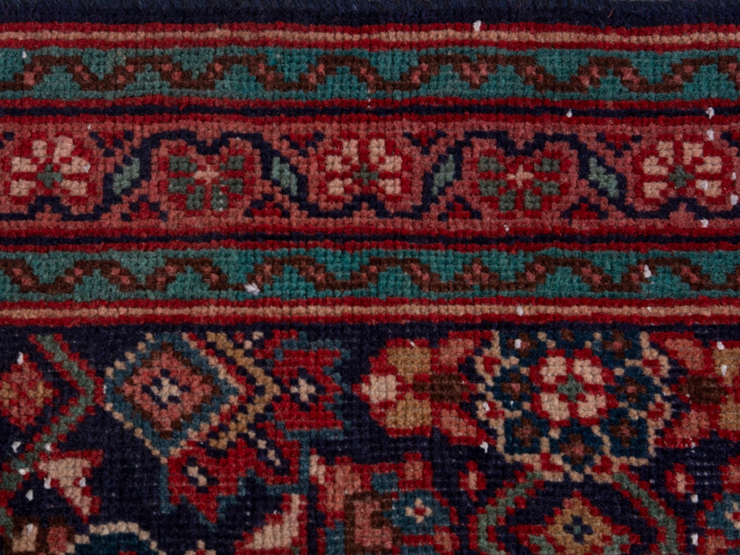 Persian Mahal runner rug in navy and rust, view 16 of 21