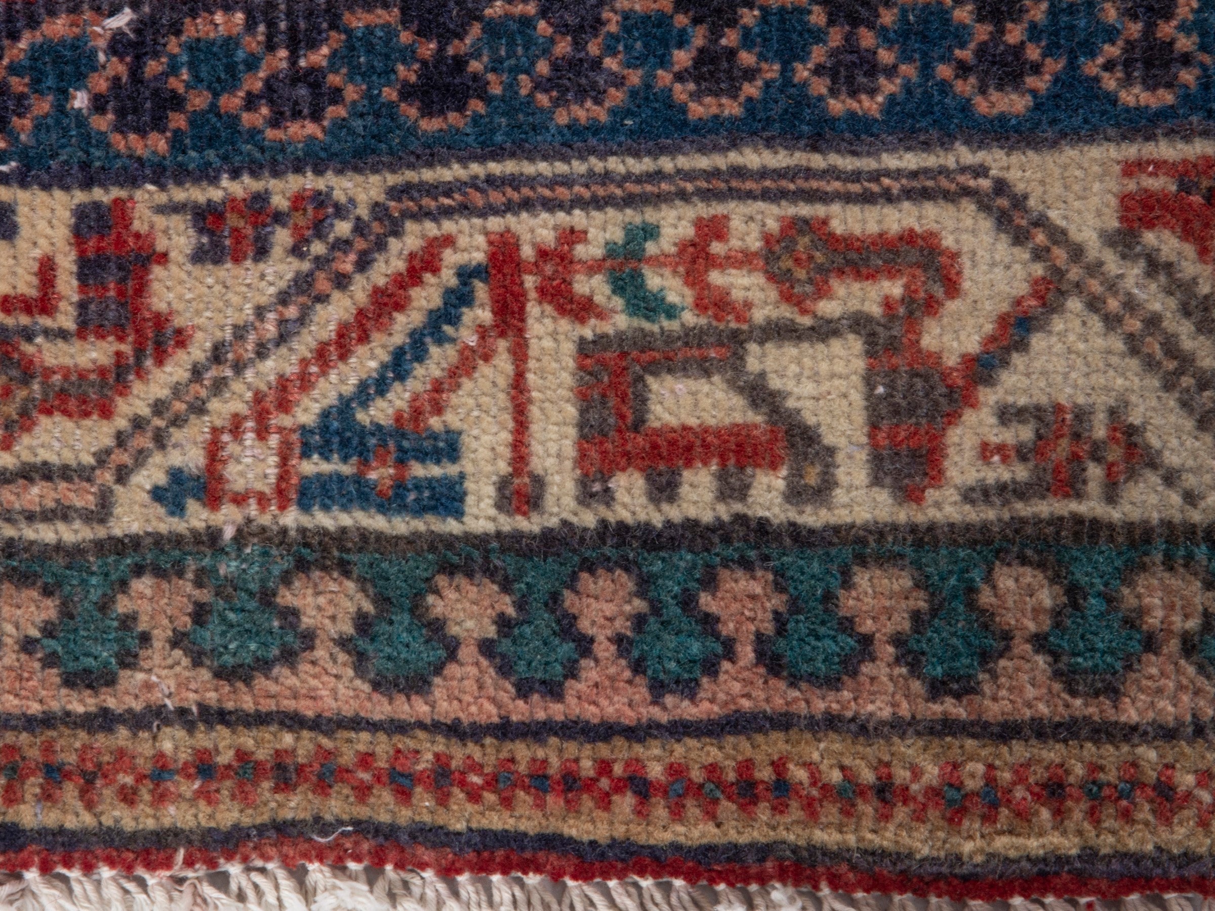 Persian Botteh runner rug in deep red and cream, view 12 of 19
