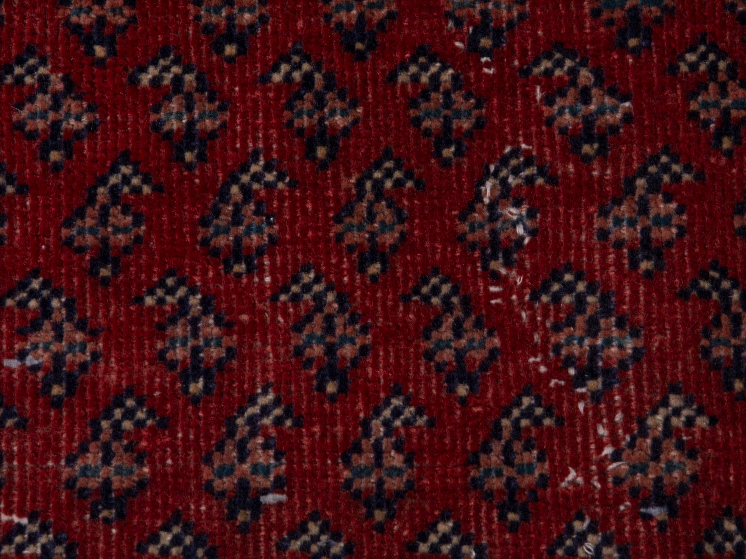 Persian Botteh runner rug in deep red and cream, view 13 of 19