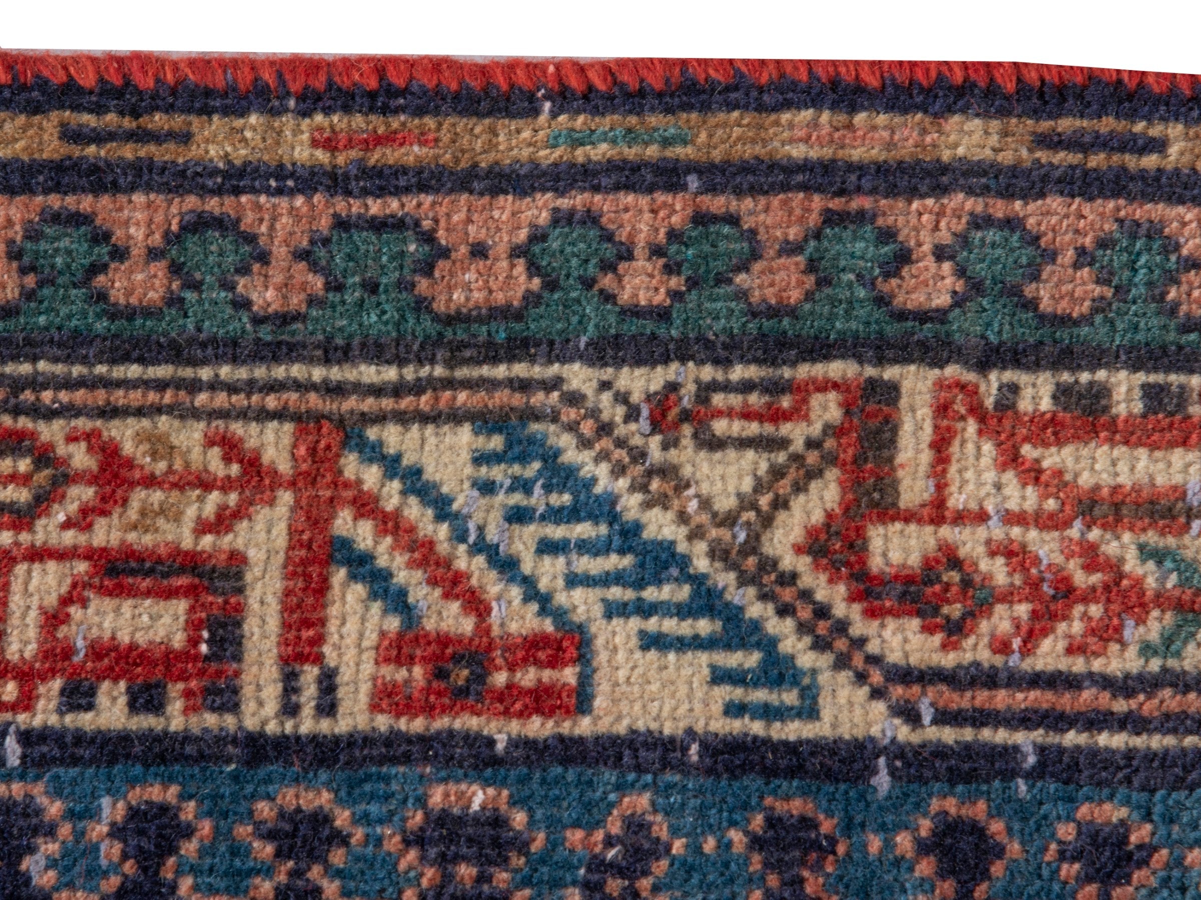Persian Botteh runner rug in deep red and cream, view 14 of 19
