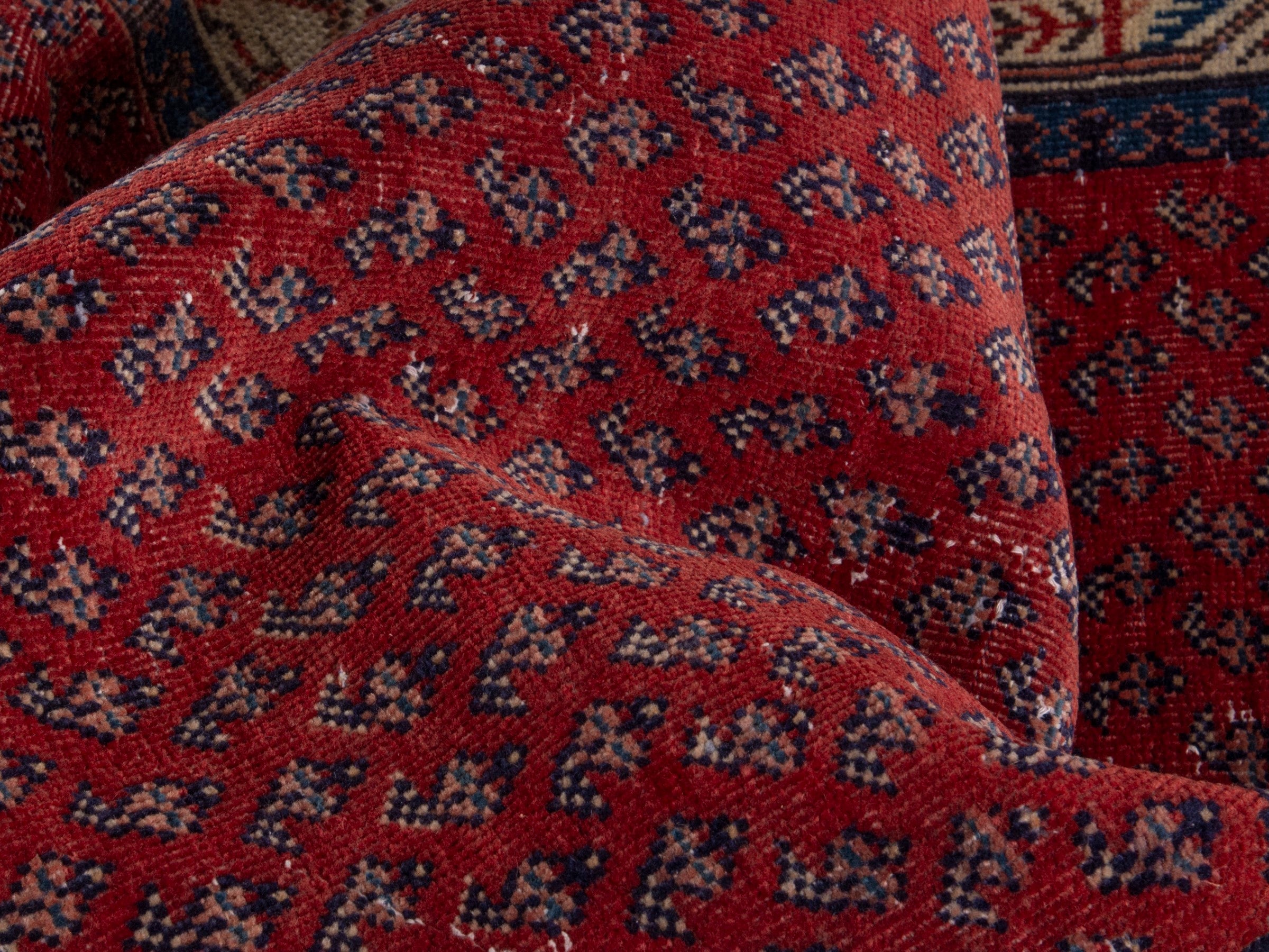 Persian Botteh runner rug in deep red and cream, view 15 of 19