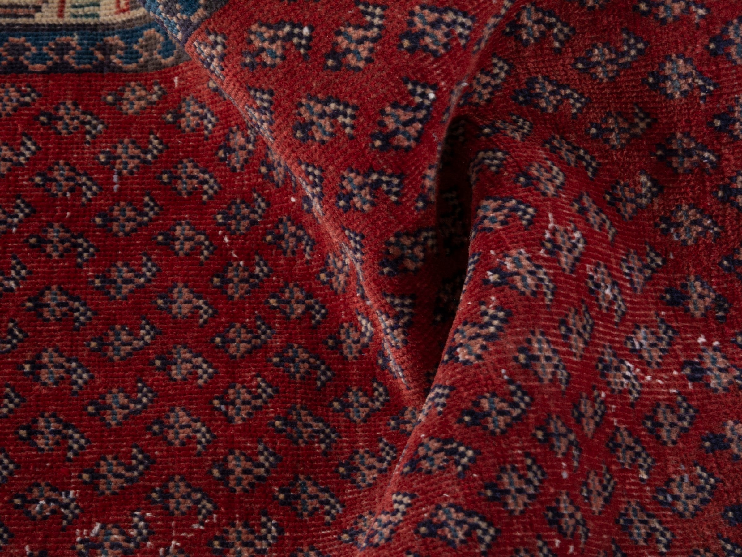 Persian Botteh runner rug in deep red and cream, view 18 of 19