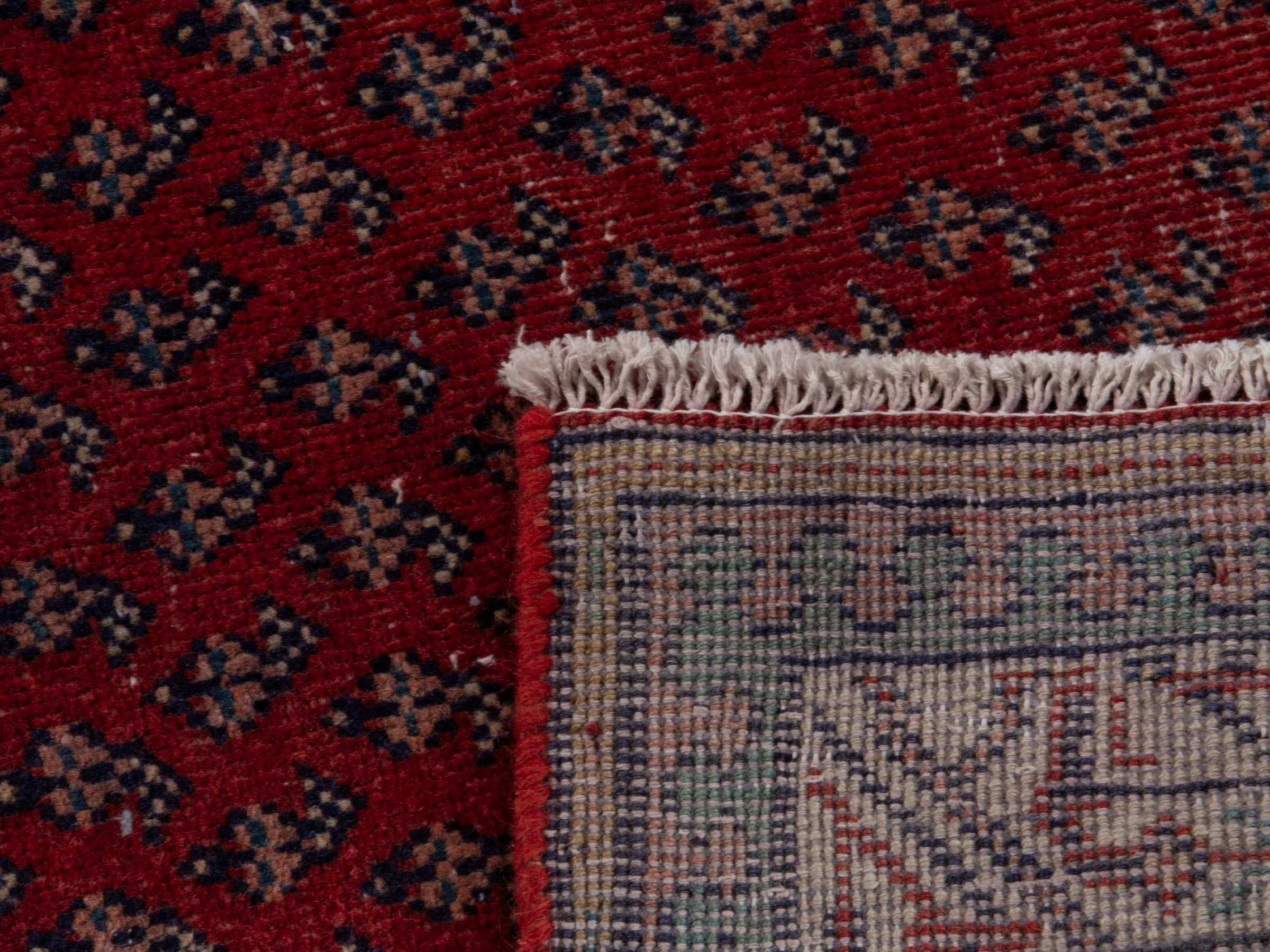 Persian Botteh runner rug in deep red and cream, view 19 of 19