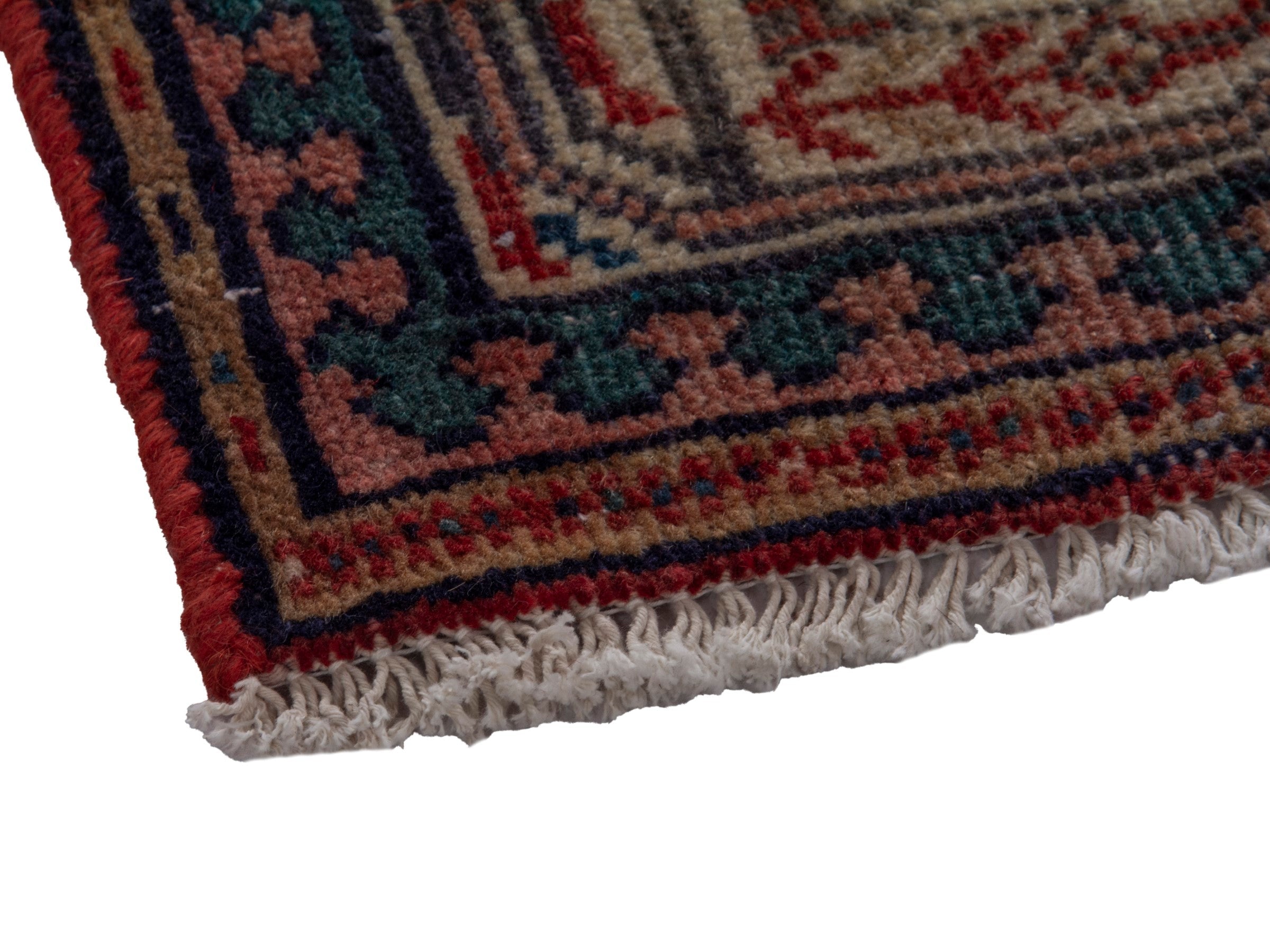 Persian Botteh runner rug in deep red and cream, view 6 of 19
