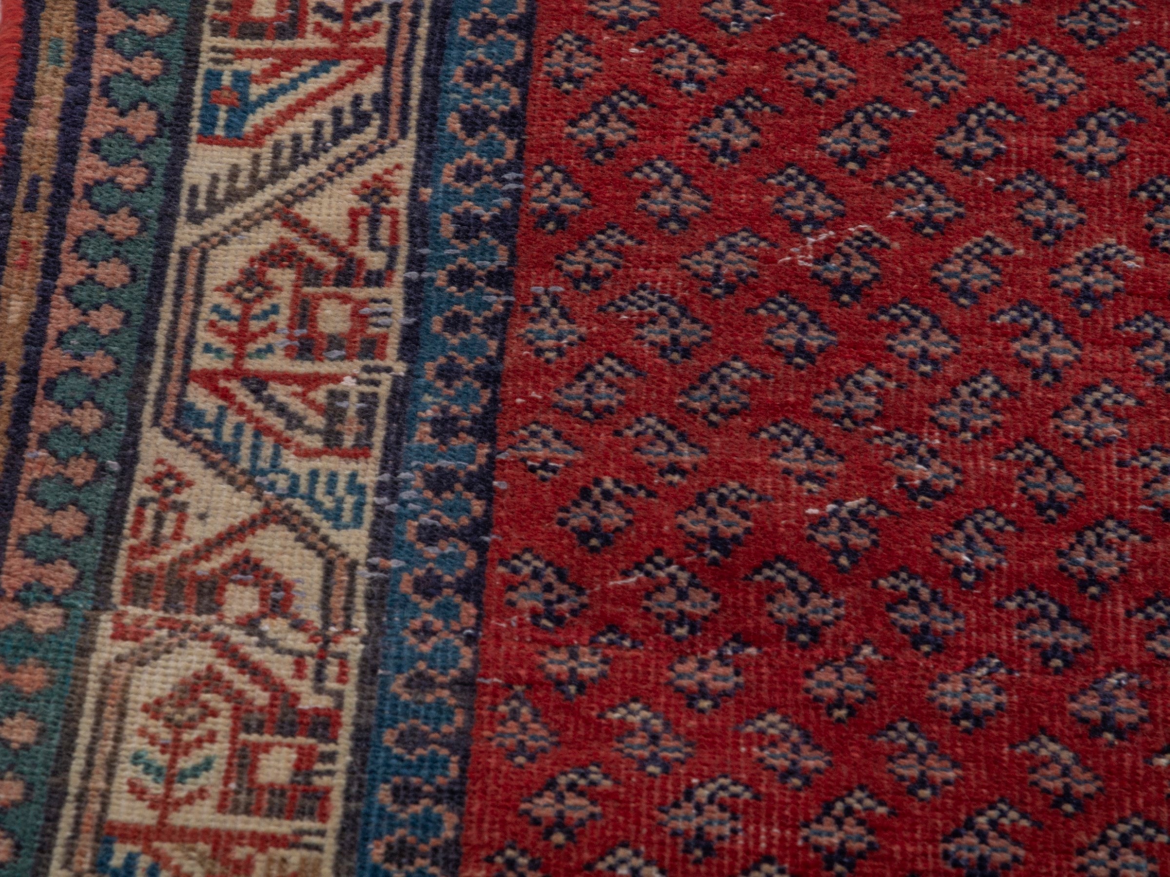 Persian Botteh runner rug in deep red and cream, view 7 of 19