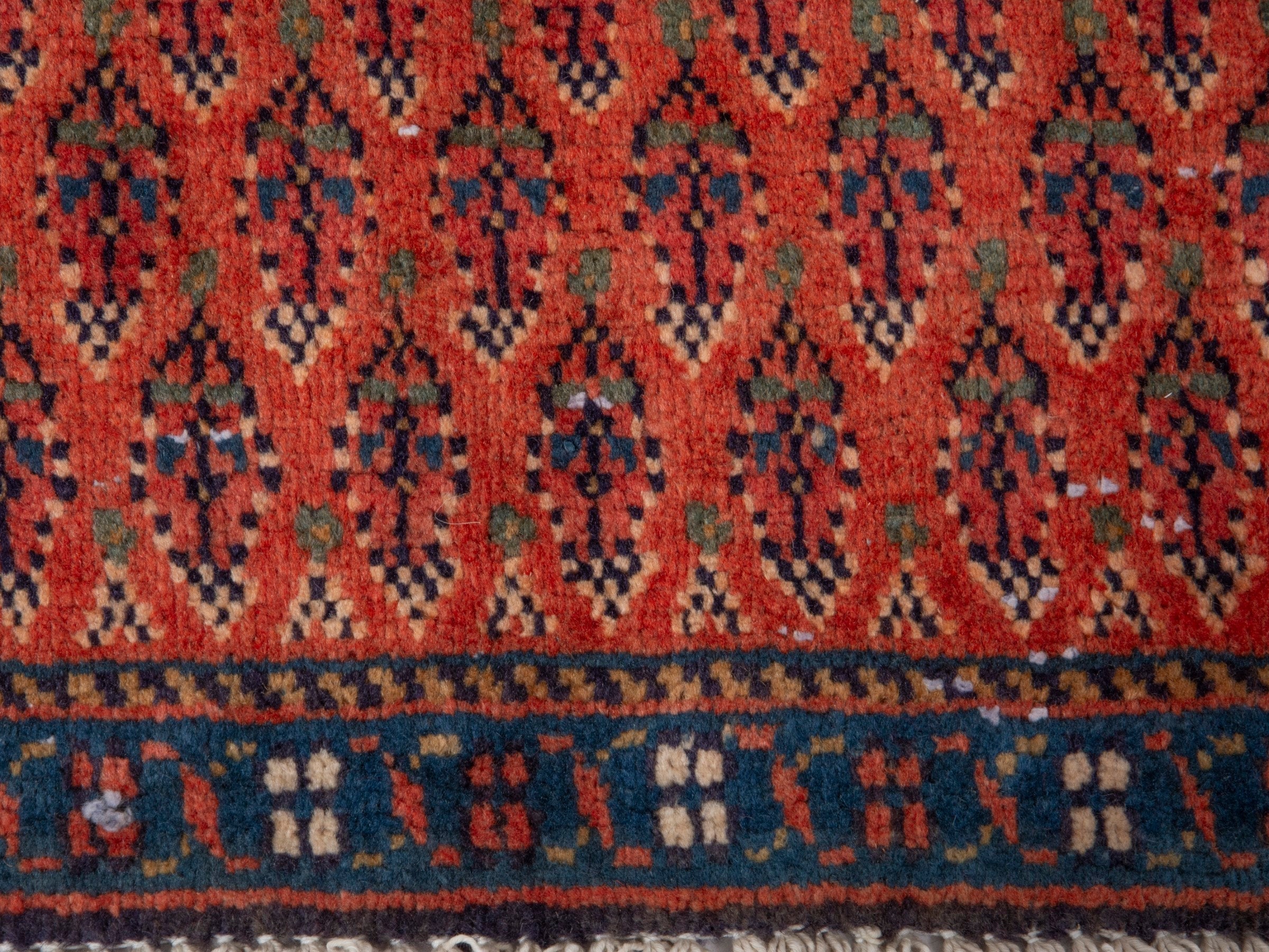Persian Botteh runner rug in faded red and charcoal, view 12 of 18