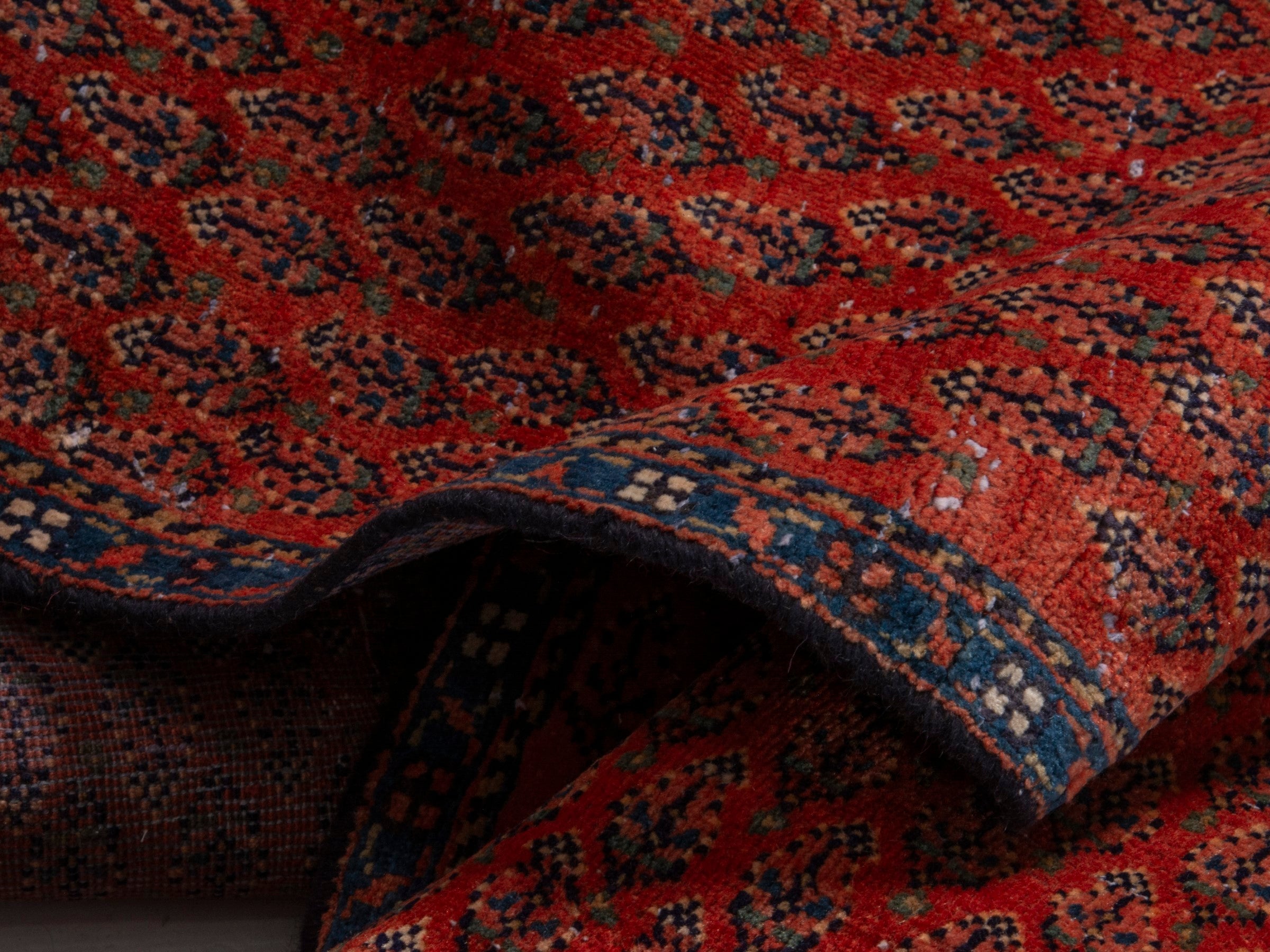 Persian Botteh runner rug in faded red and charcoal, view 15 of 18