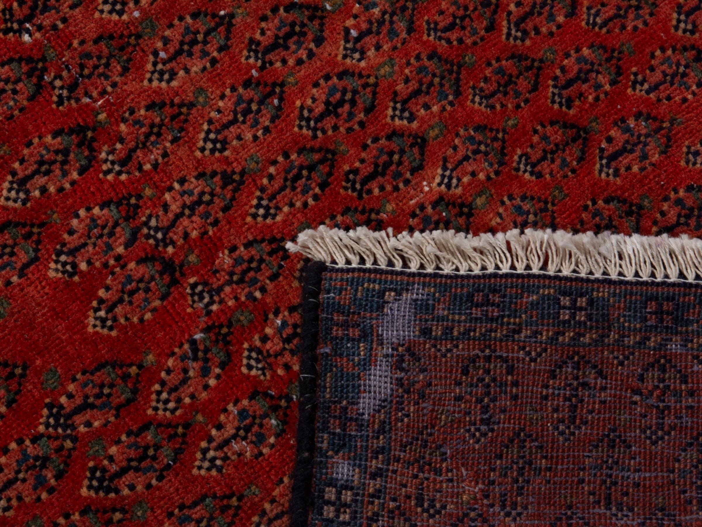Persian Botteh runner rug in faded red and charcoal, view 18 of 18