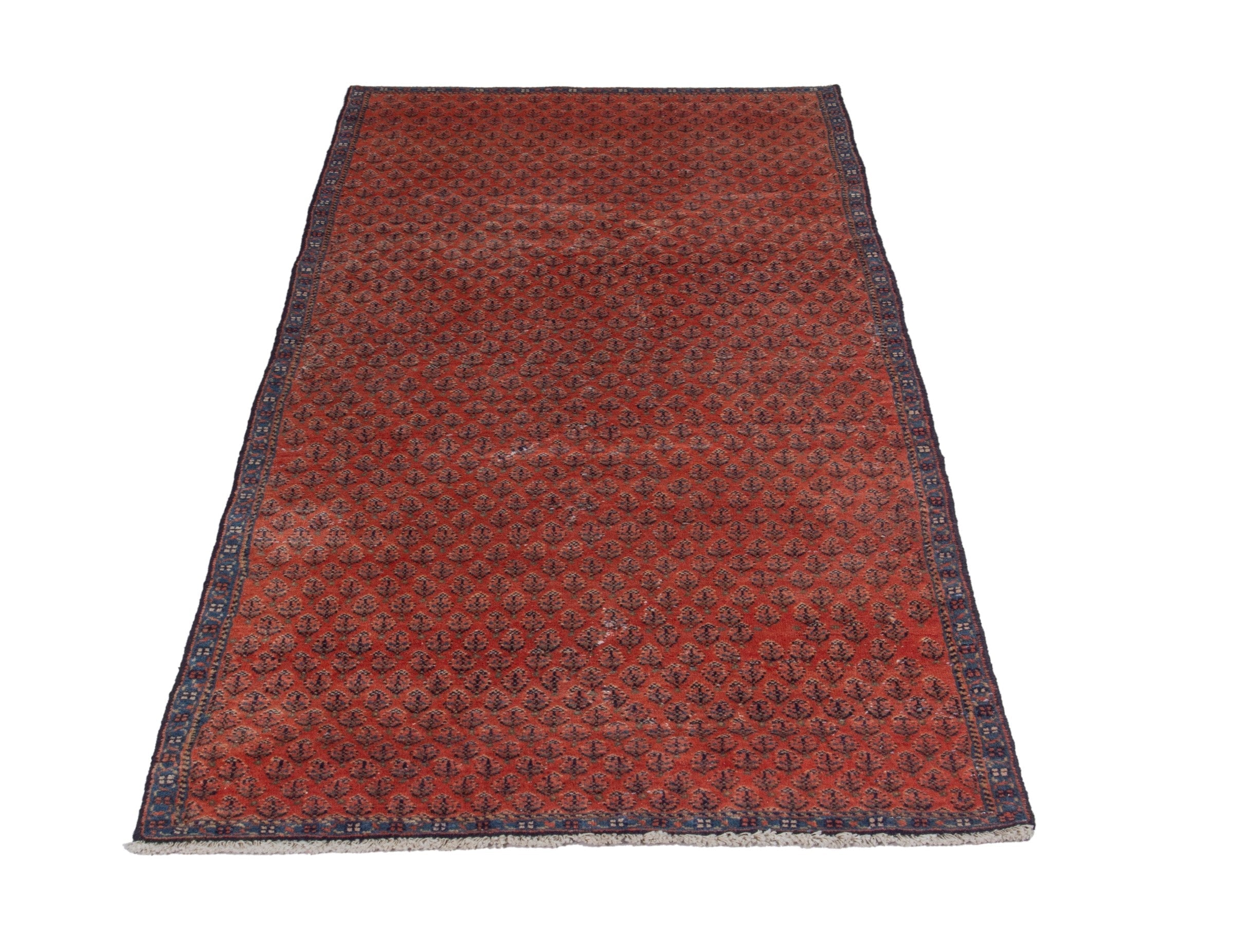Persian Botteh runner rug in faded red and charcoal, view 2 of 18