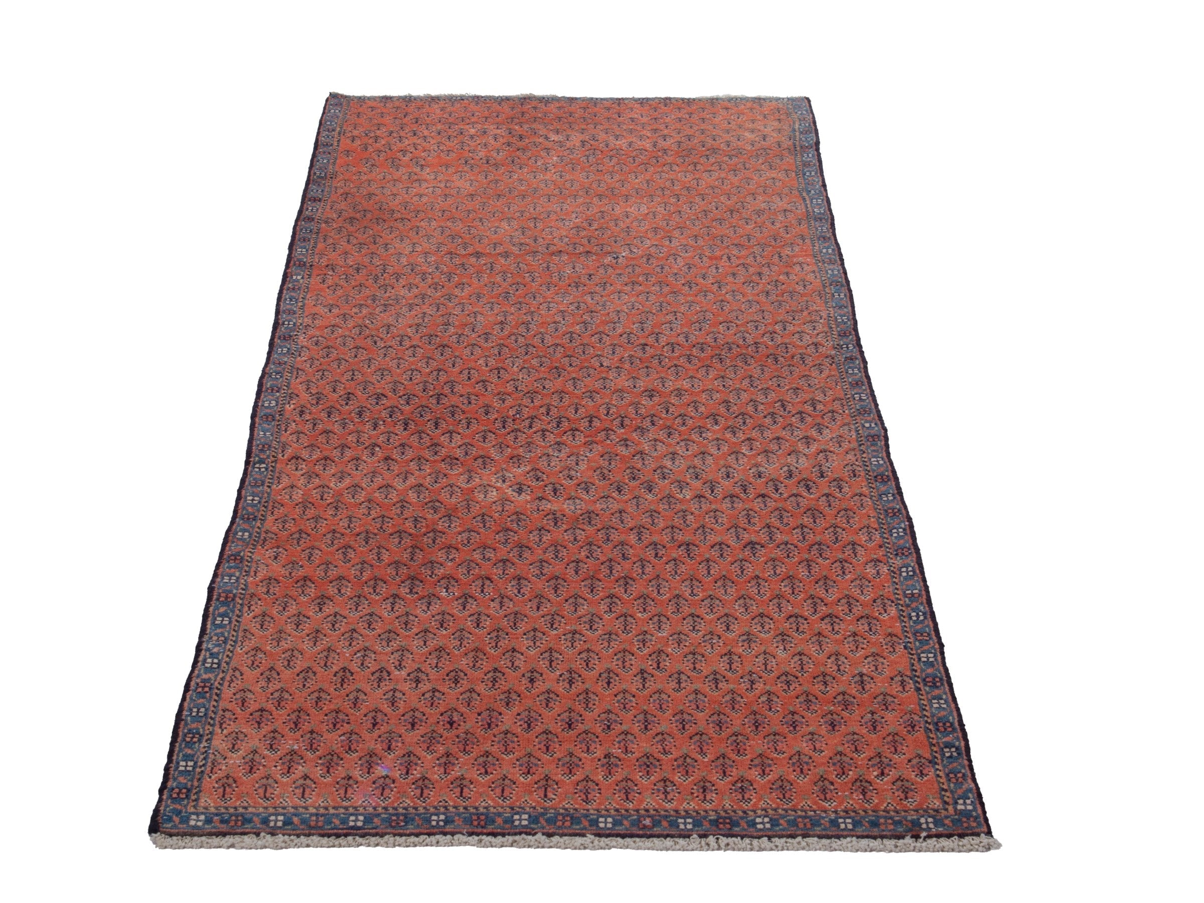 Persian Botteh runner rug in faded red and charcoal, view 3 of 18
