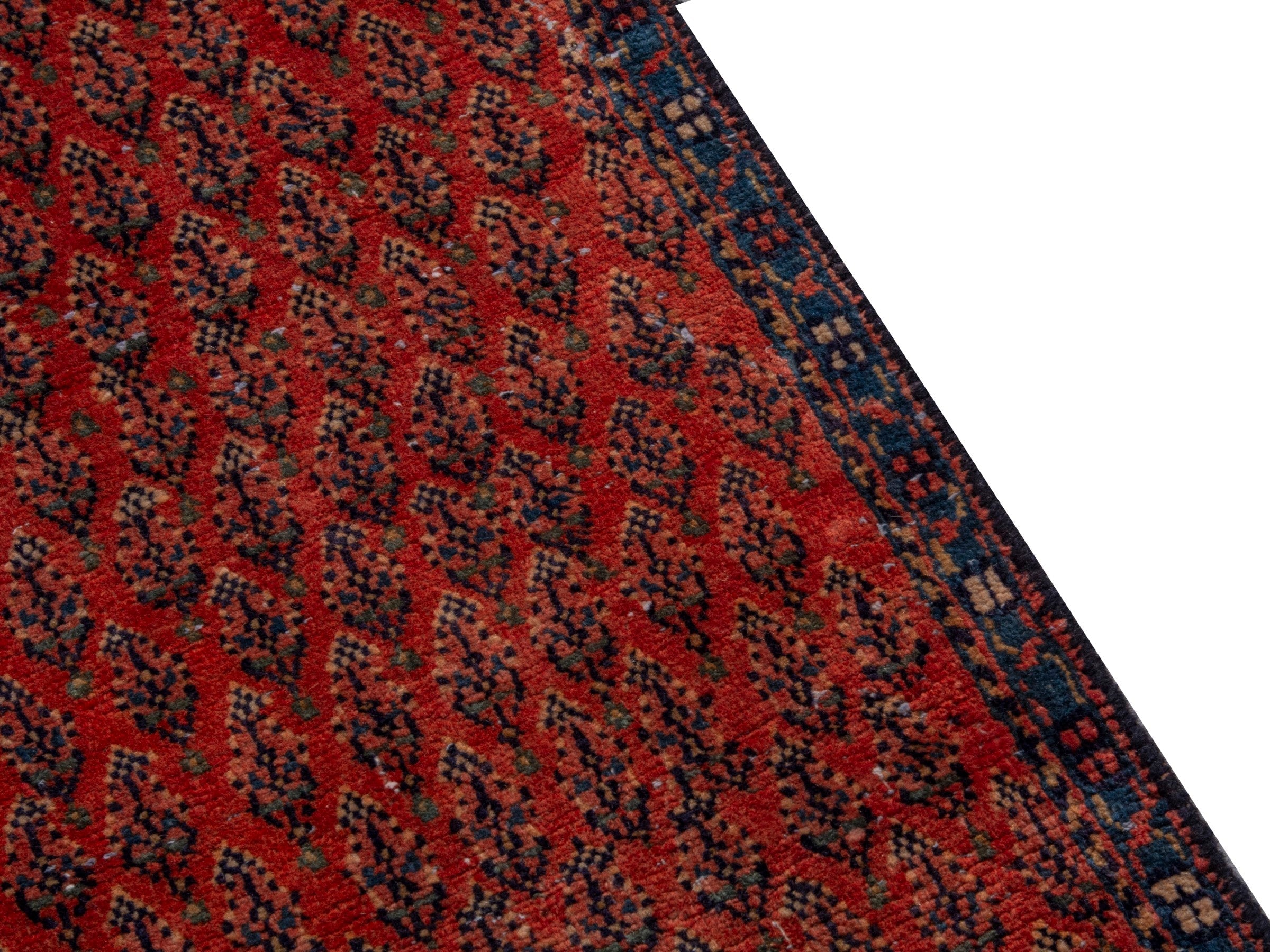 Persian Botteh runner rug in faded red and charcoal, view 7 of 18