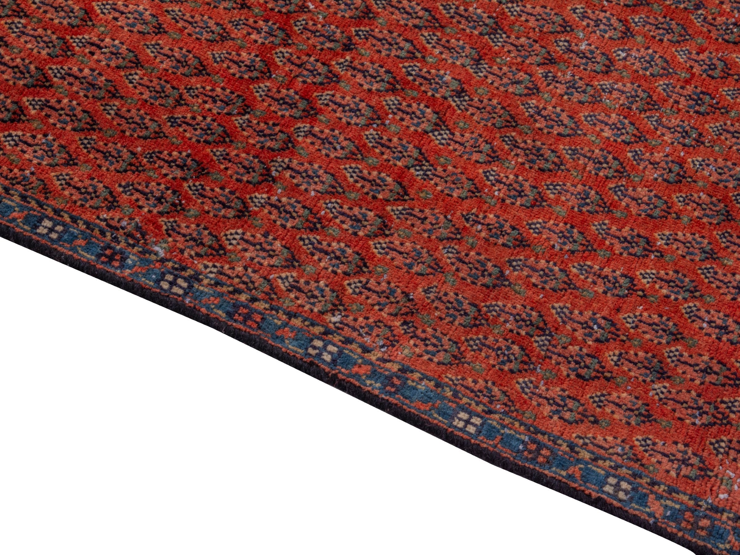 Persian Botteh runner rug in faded red and charcoal, view 8 of 18