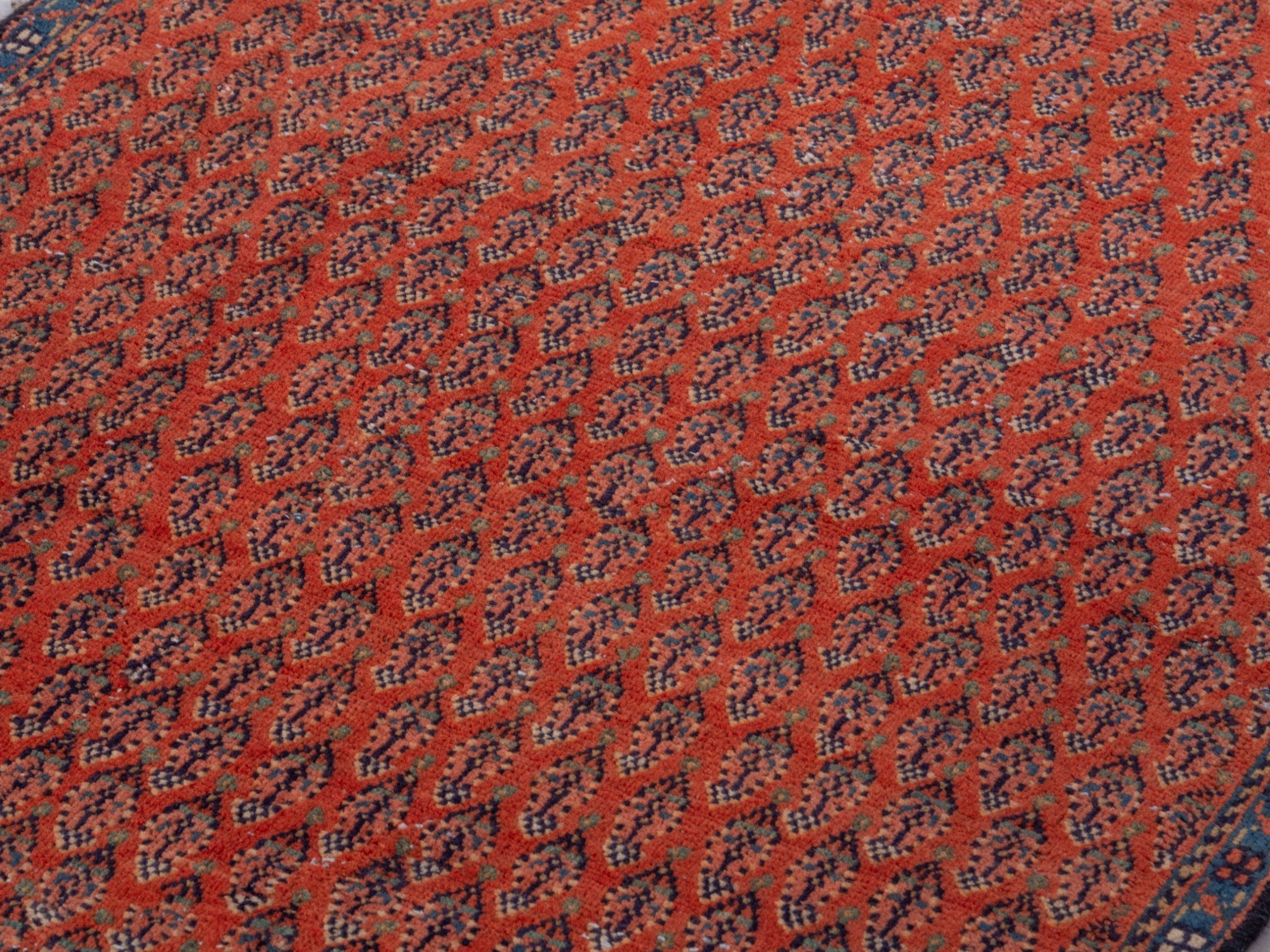 Persian Botteh runner rug in faded red and charcoal, view 9 of 18
