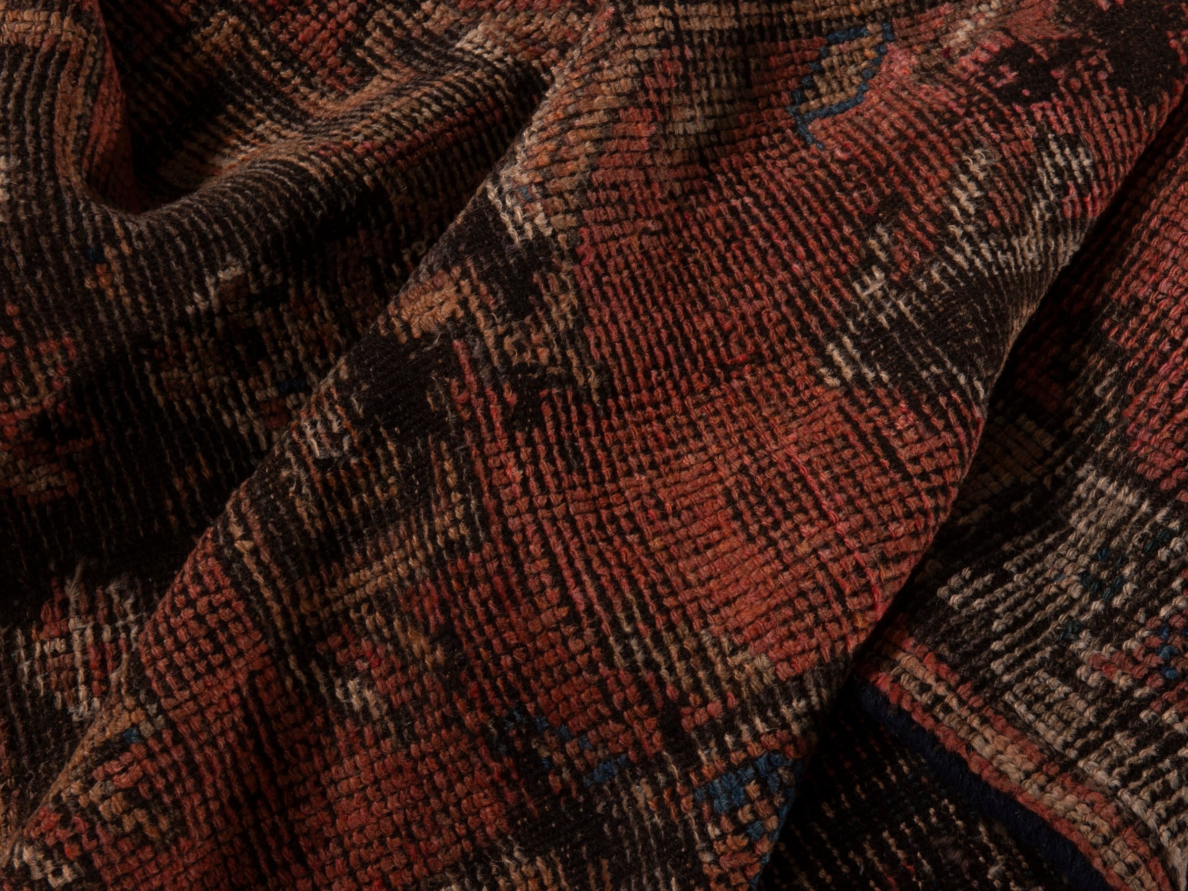 Persian Shiraz runner rug in rust and faded red, view 15 of 19