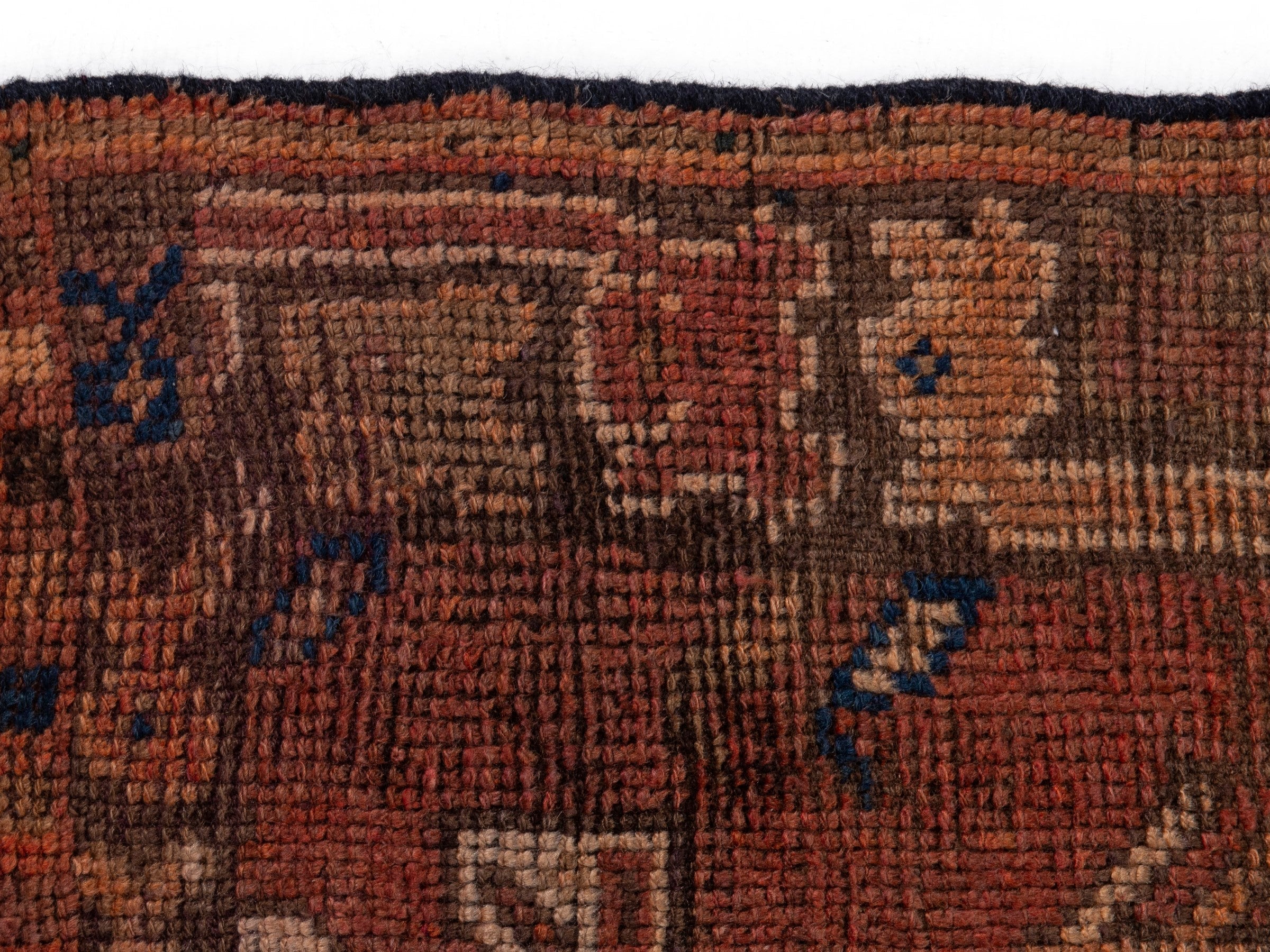Persian Shiraz runner rug in rust and faded red, view 5 of 19