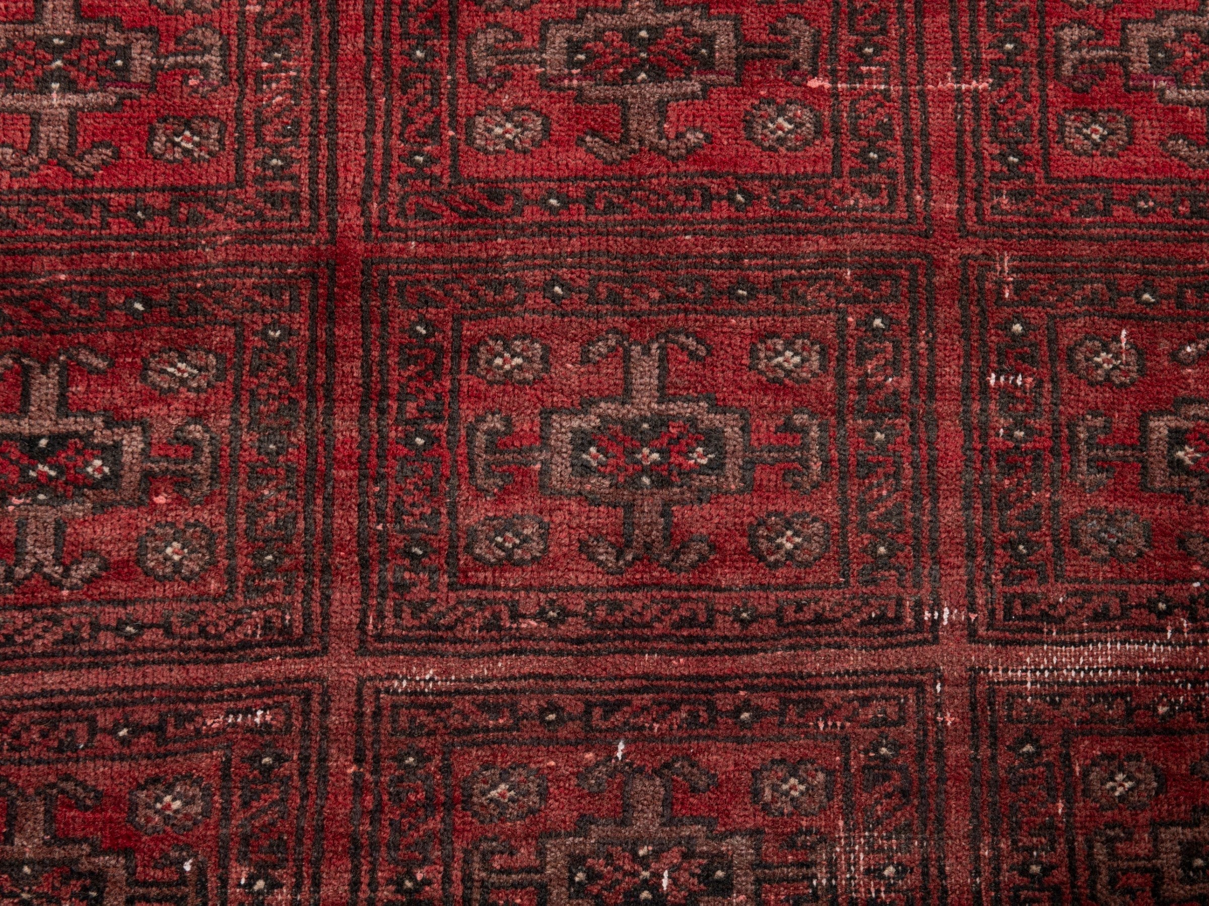 Persian Baluch runner rug in burgundy and deep red, view 12 of 18