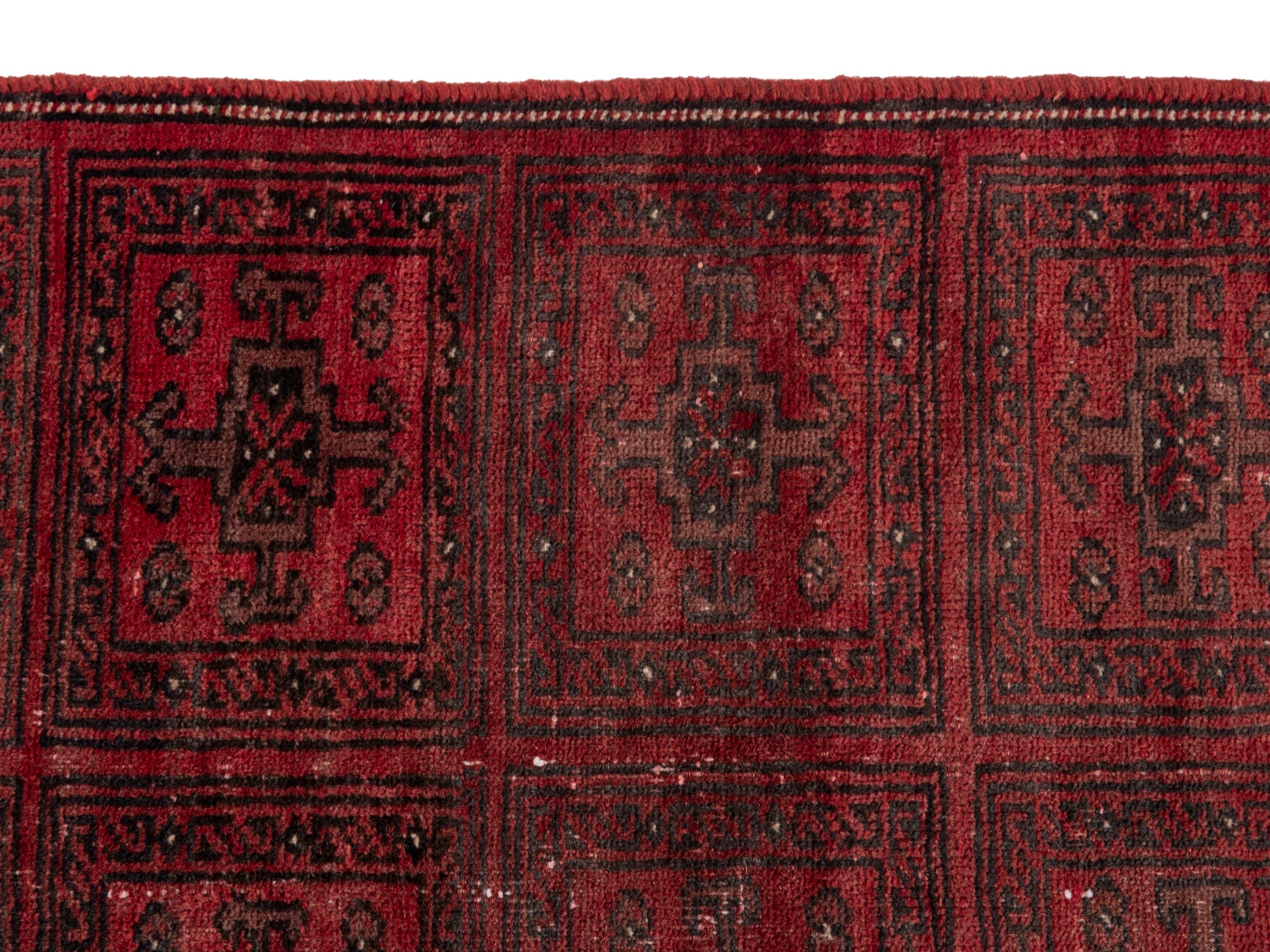 Persian Baluch runner rug in burgundy and deep red, view 14 of 18