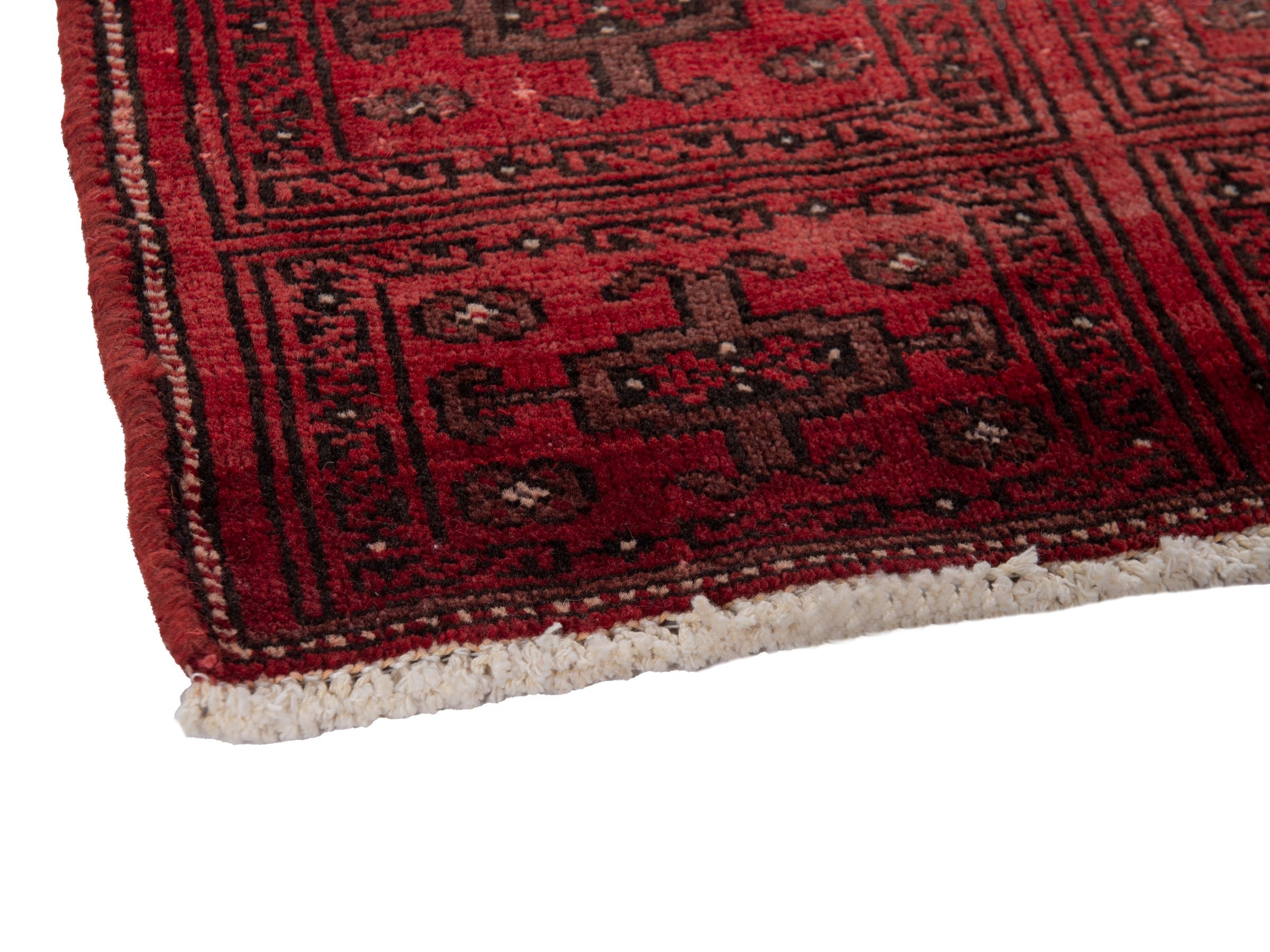 Persian Baluch runner rug in burgundy and deep red, view 6 of 18