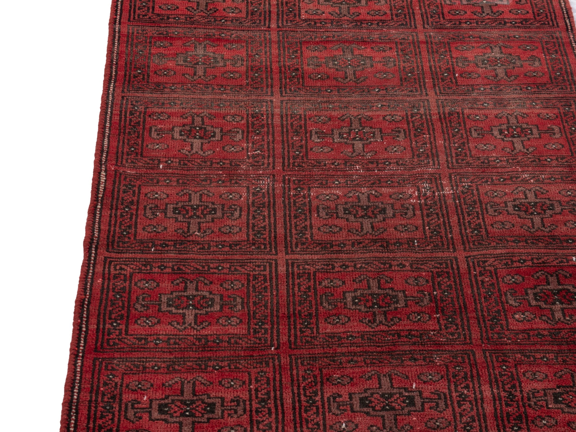 Persian Baluch runner rug in burgundy and deep red, view 7 of 18