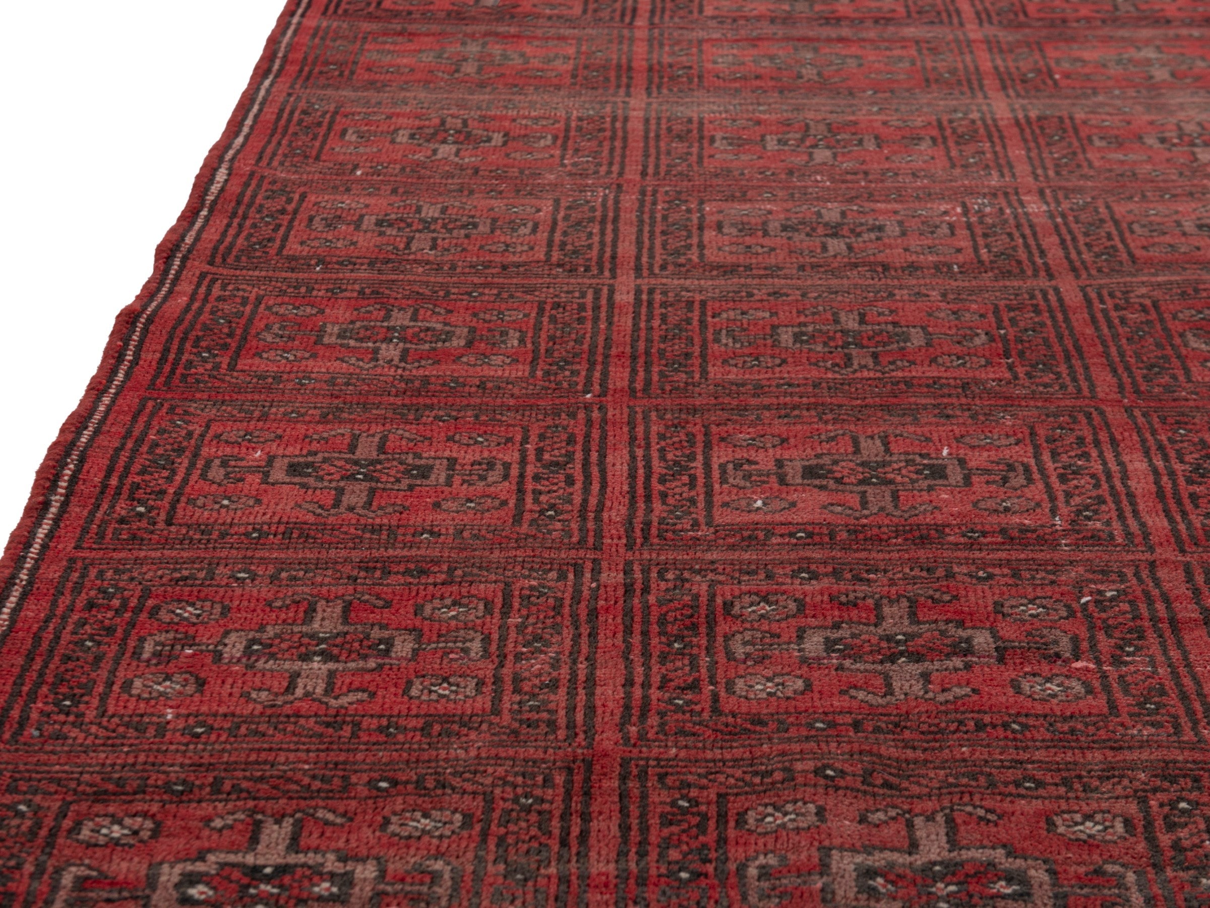 Persian Baluch runner rug in burgundy and deep red, view 9 of 18