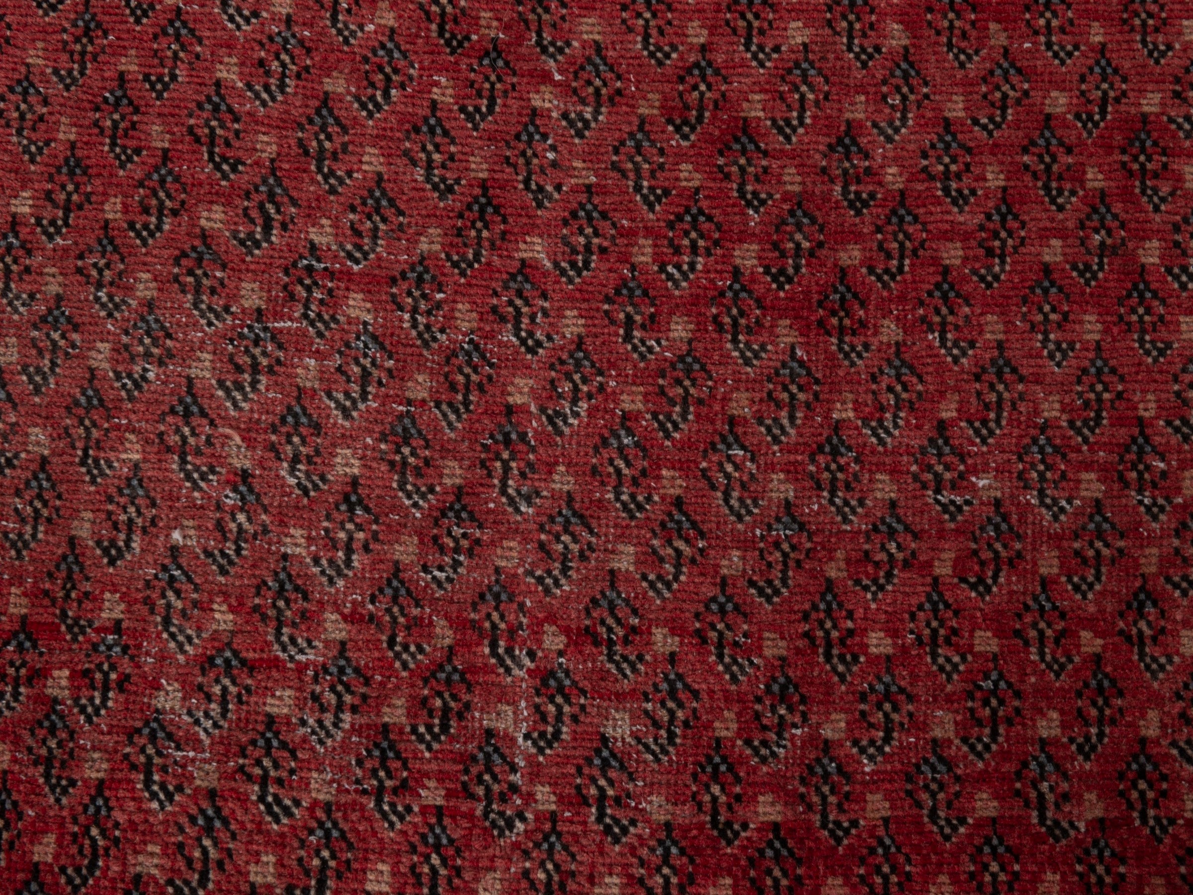 Persian Botteh runner rug in deep red and muted pink, view 13 of 19