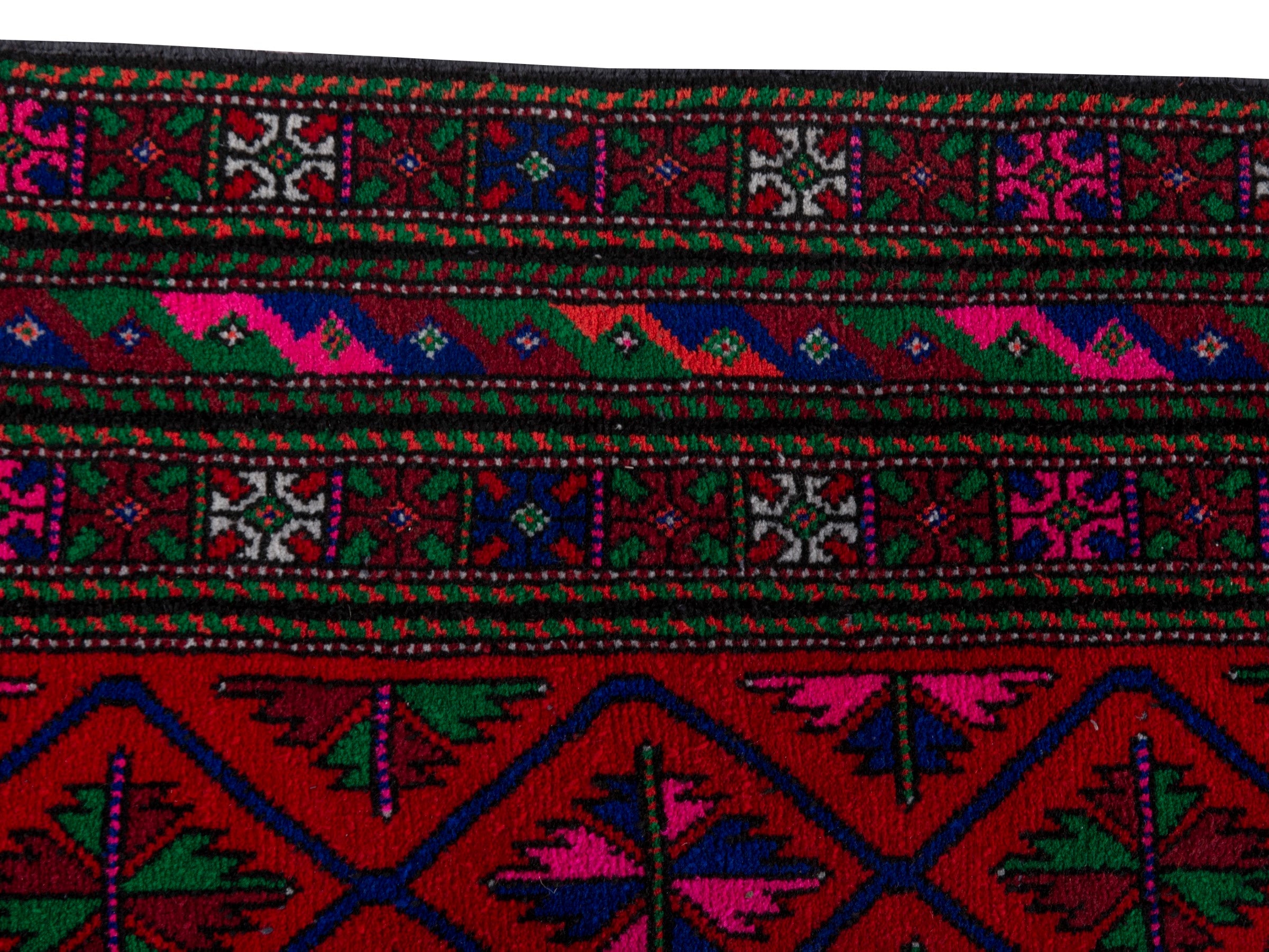 Persian Baluch runner rug in burgundy and magenta, view 10 of 16