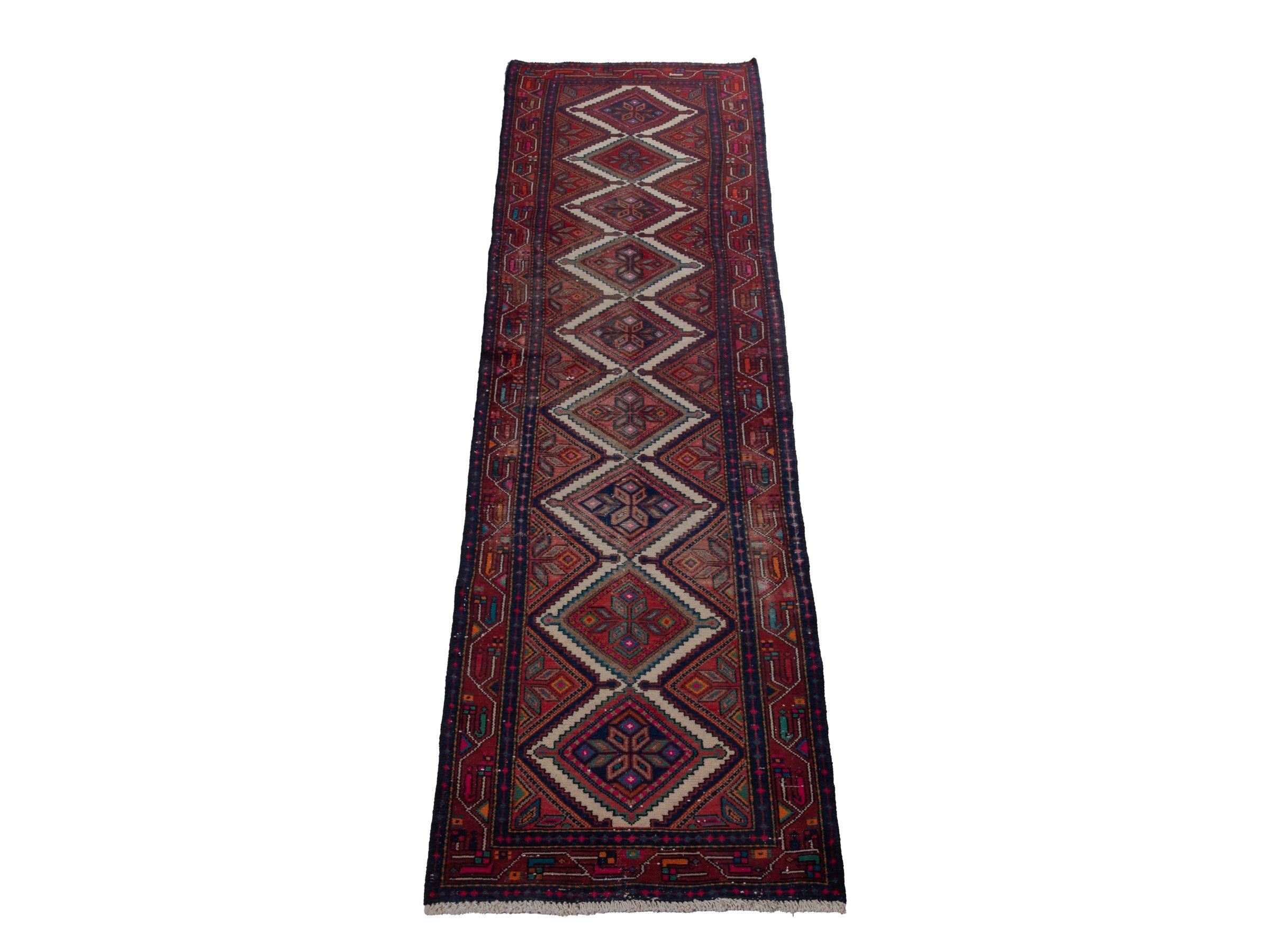 Persian Songhor runner rug in burgundy and deep red, view 3 of 20
