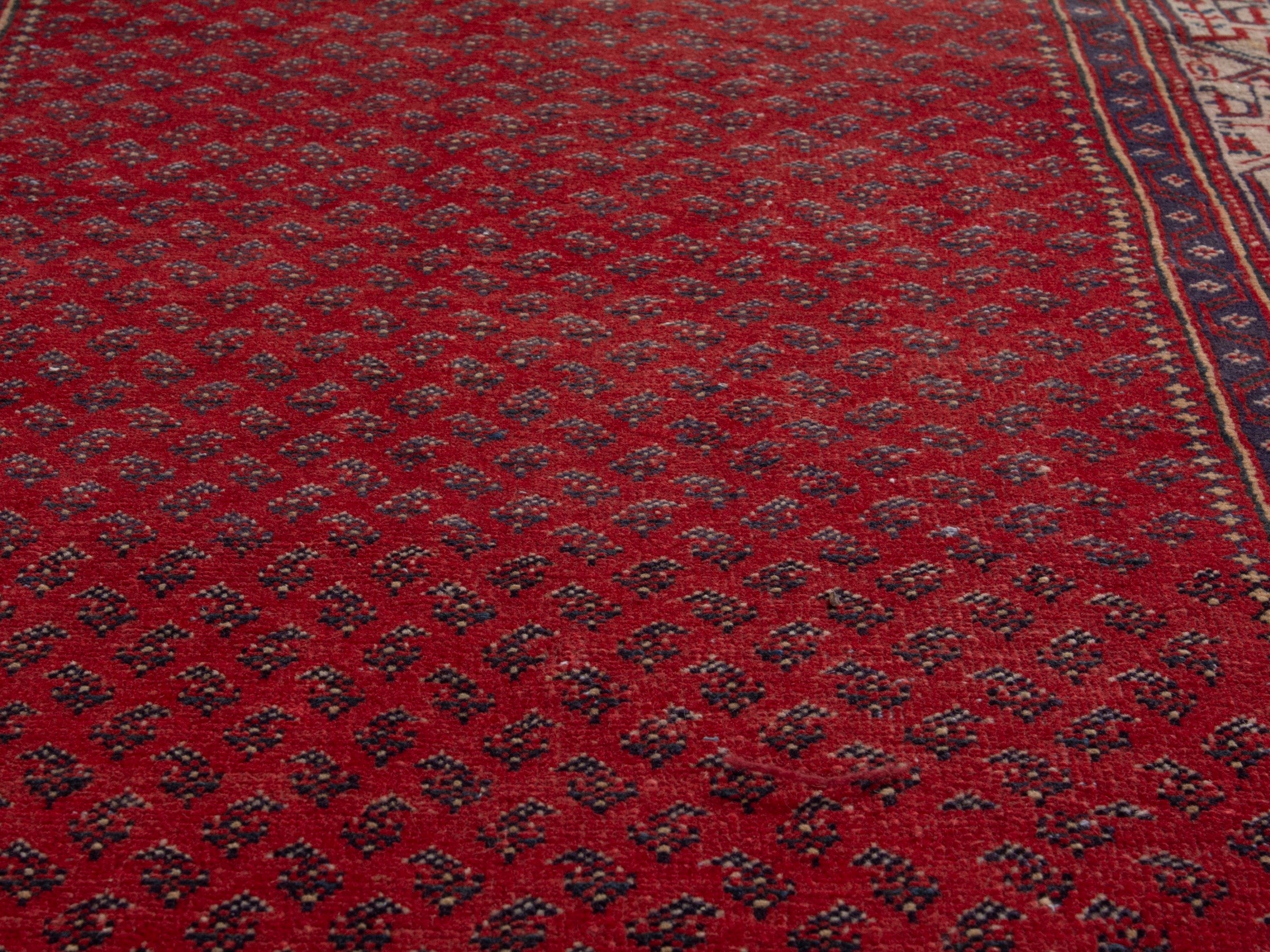 Persian Arak runner rug in deep red and cream, view 11 of 21