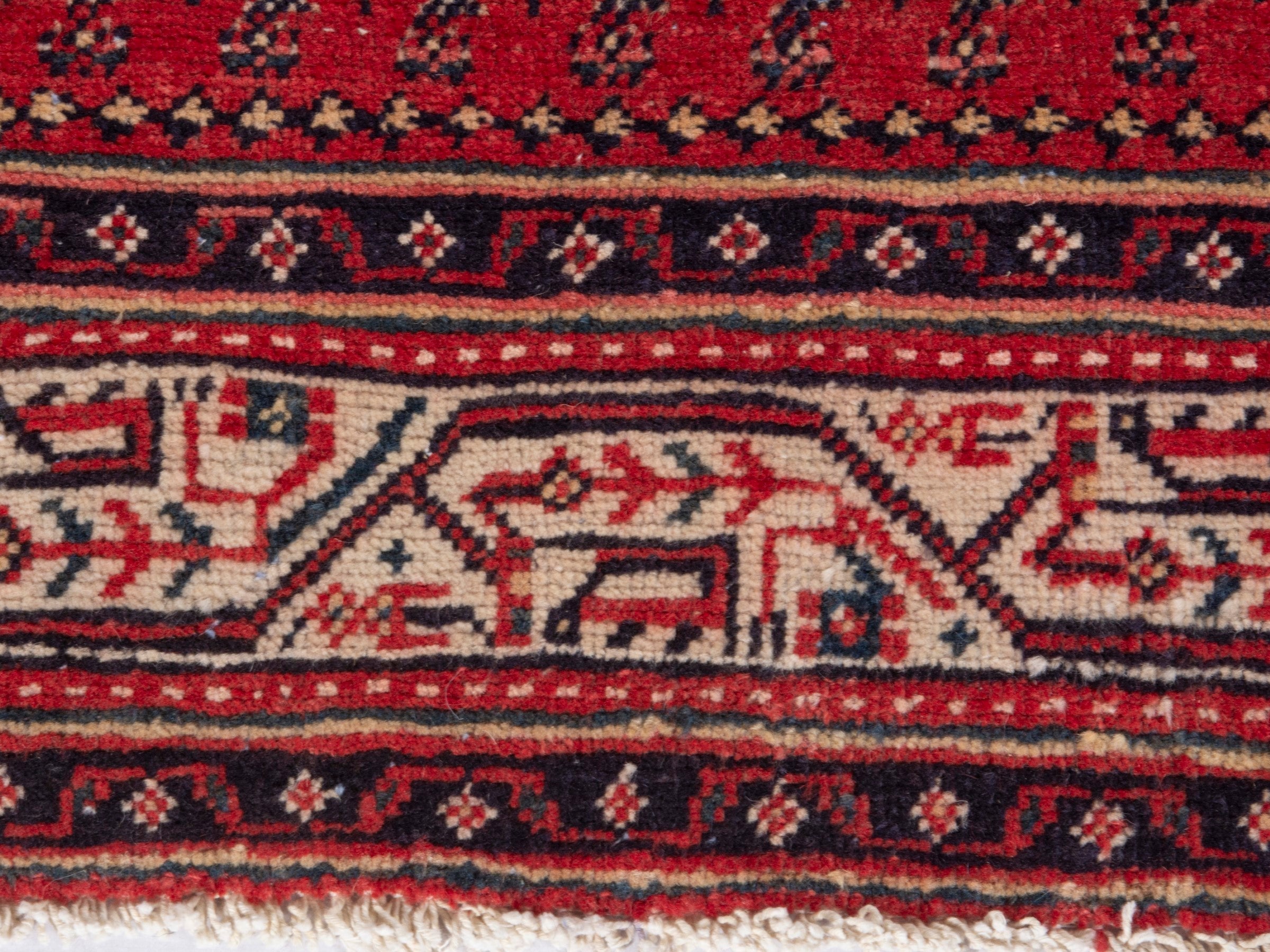 Persian Arak runner rug in deep red and cream, view 12 of 21